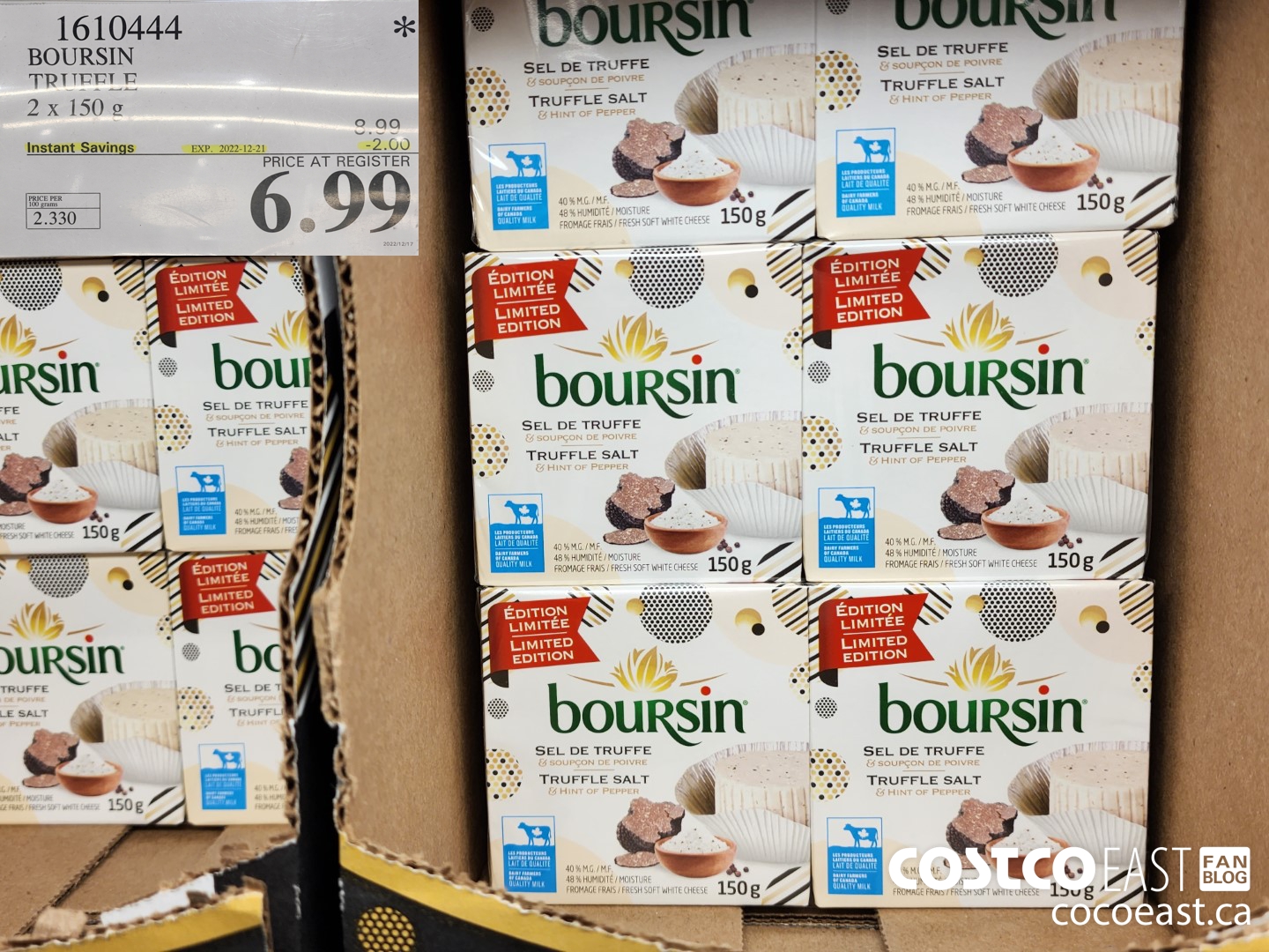 1610444 BOURSIN TRUFFLE 2 x 10 g ($2.00 INSTANT SAVINGS EXPIRES ON 2022-12-21) $6.99