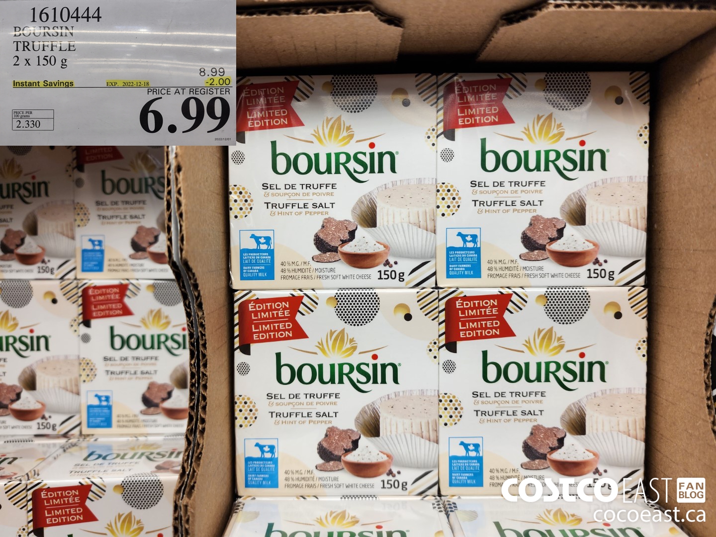 1610444 BOURSIN TRUFFLE 2x 10 g ($2.00 INSTANT SAVINGS EXPIRES ON 2022-12-18) $6.99