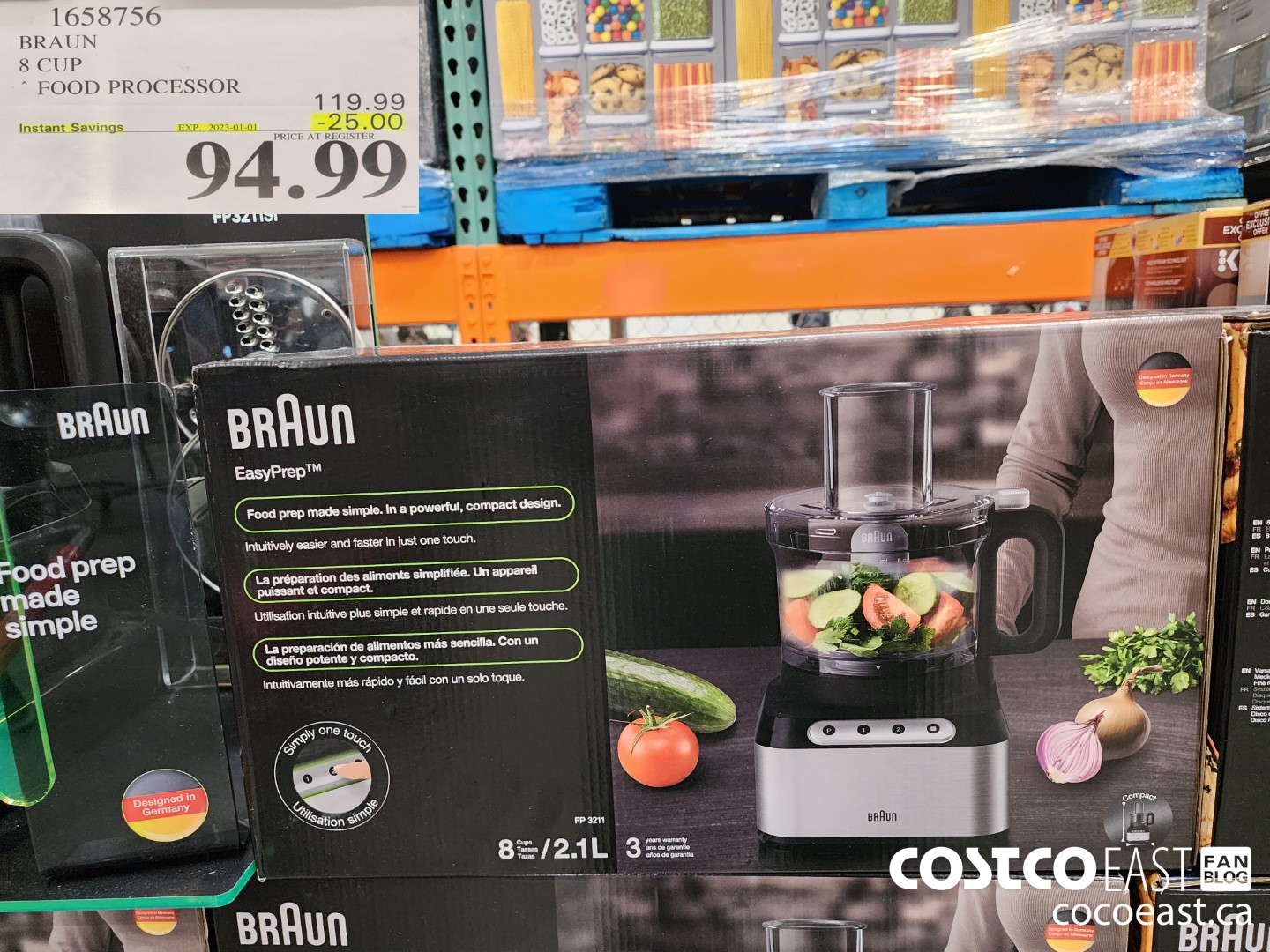 1658756 BRAUN 8 CUP ~ FOOD PROCESSOR ($25.00 INSTANT SAVINGS EXPIRES ON 2023-01-01) $94.99