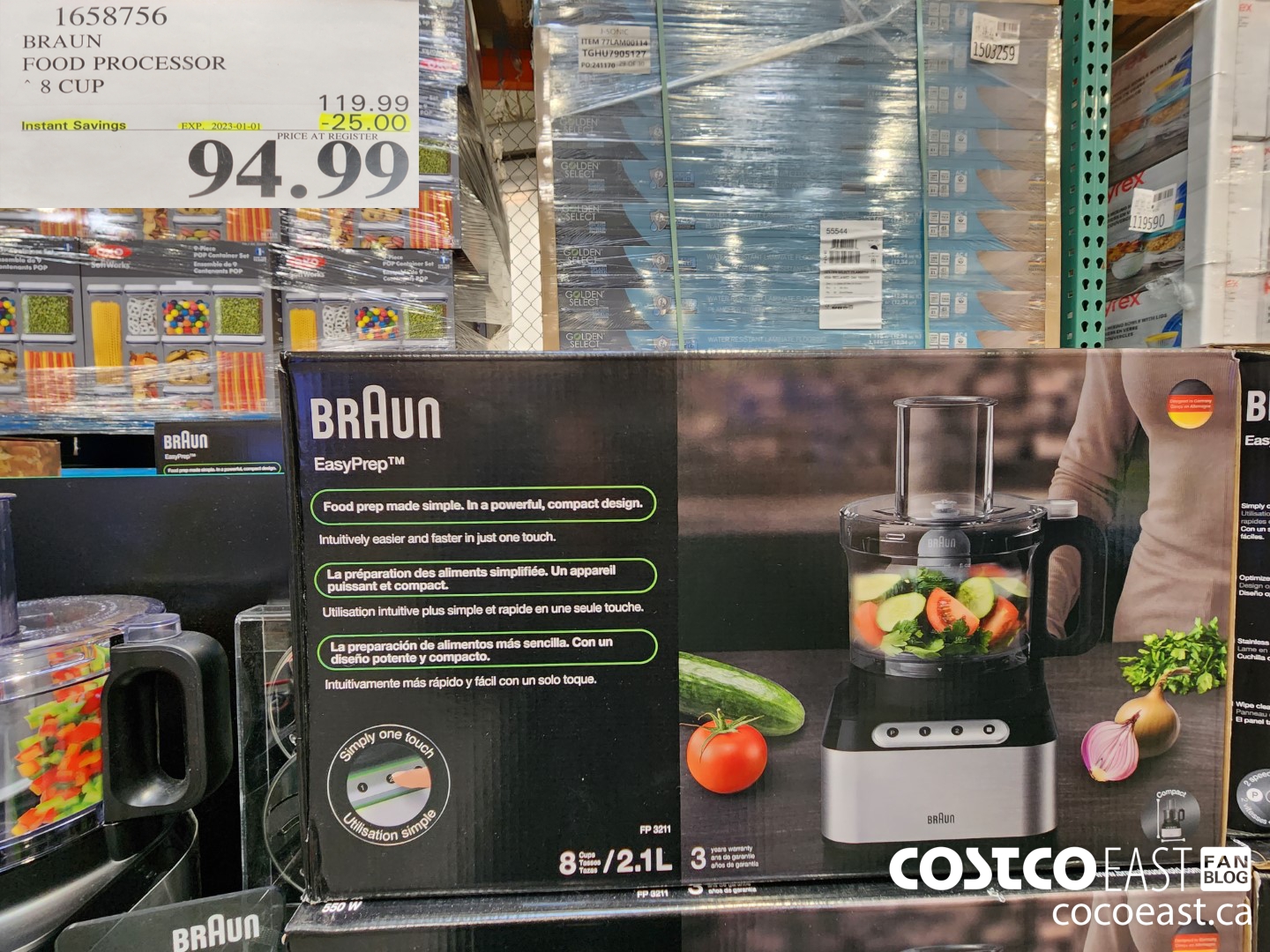 1658756 BRAUN 8 CUP ~ FOOD PROCESSOR ($25.00 INSTANT SAVINGS EXPIRES ON 2023-01-01) $94.99