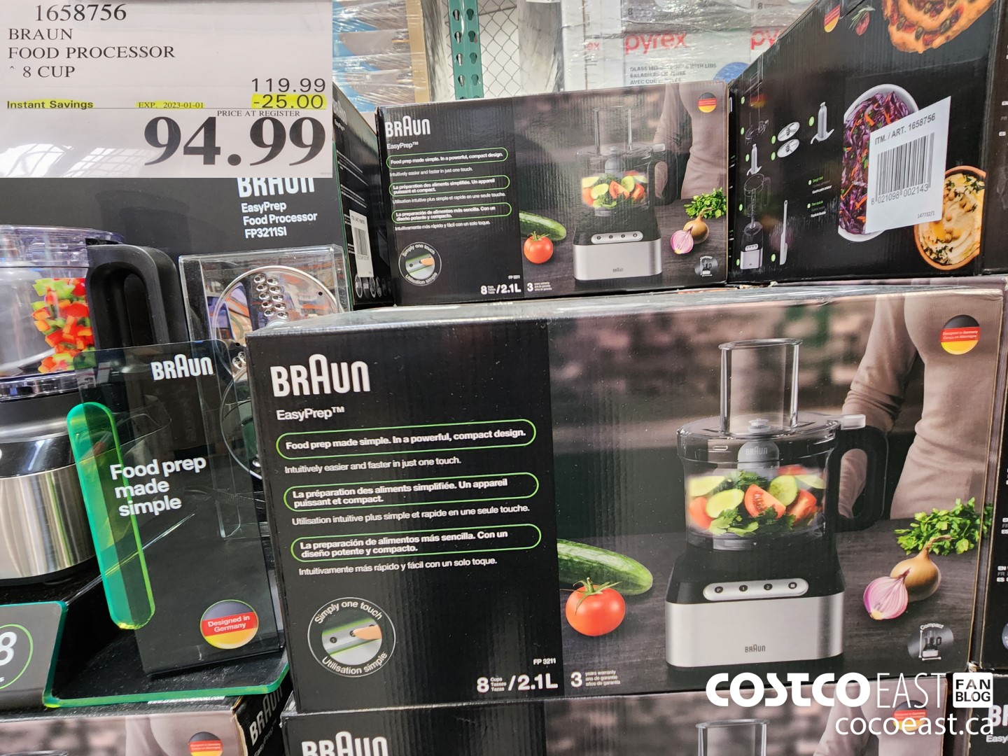 1658756 BRAUN 8 CUP ~ FOOD PROCESSOR ($25.00 INSTANT SAVINGS EXPIRES ON 2023-01-01) $94.99