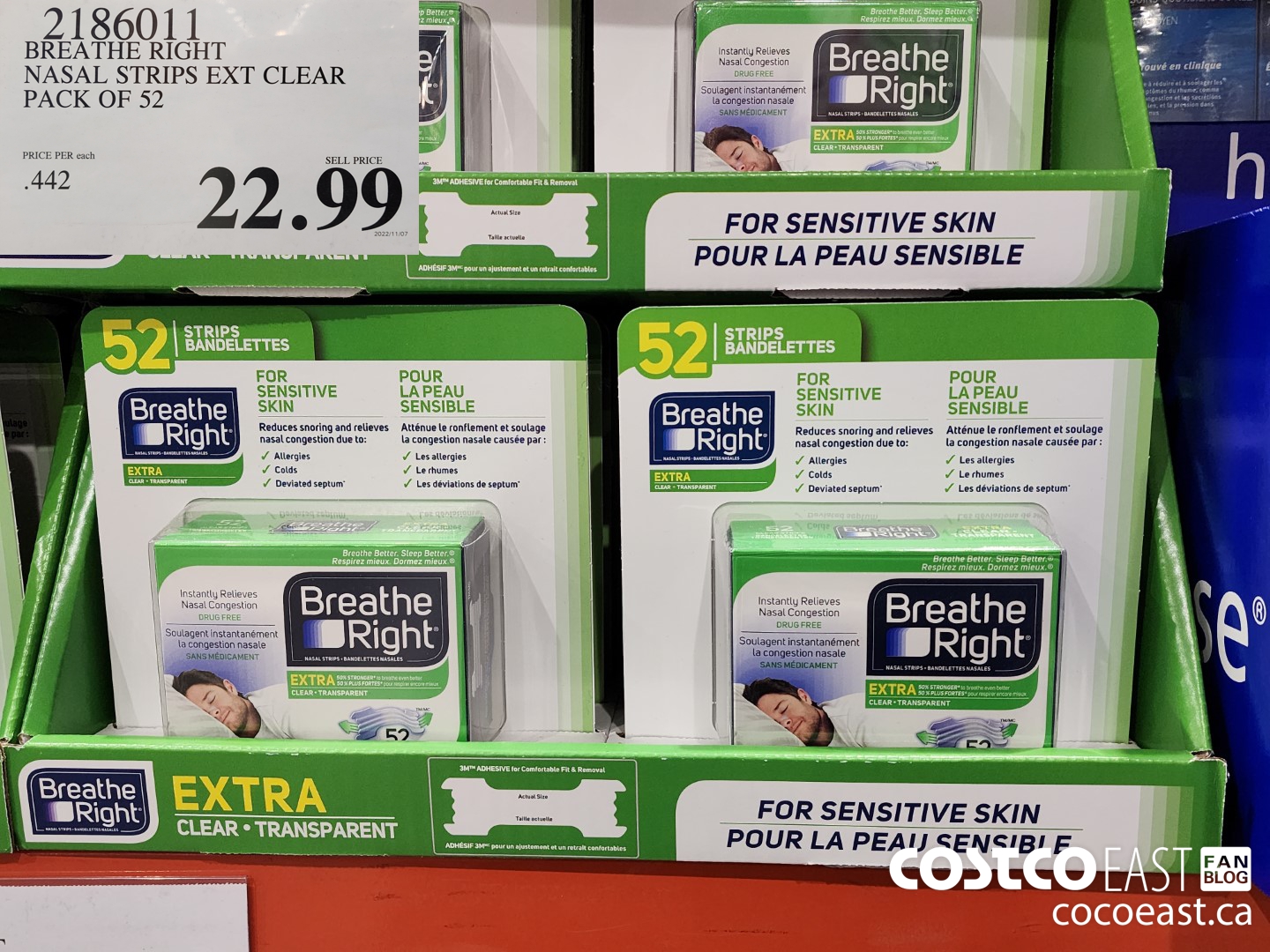 2186011 BREATHE RIGHT NASAL STRIPS EXT CLEAR PACK OF 52 $22.99