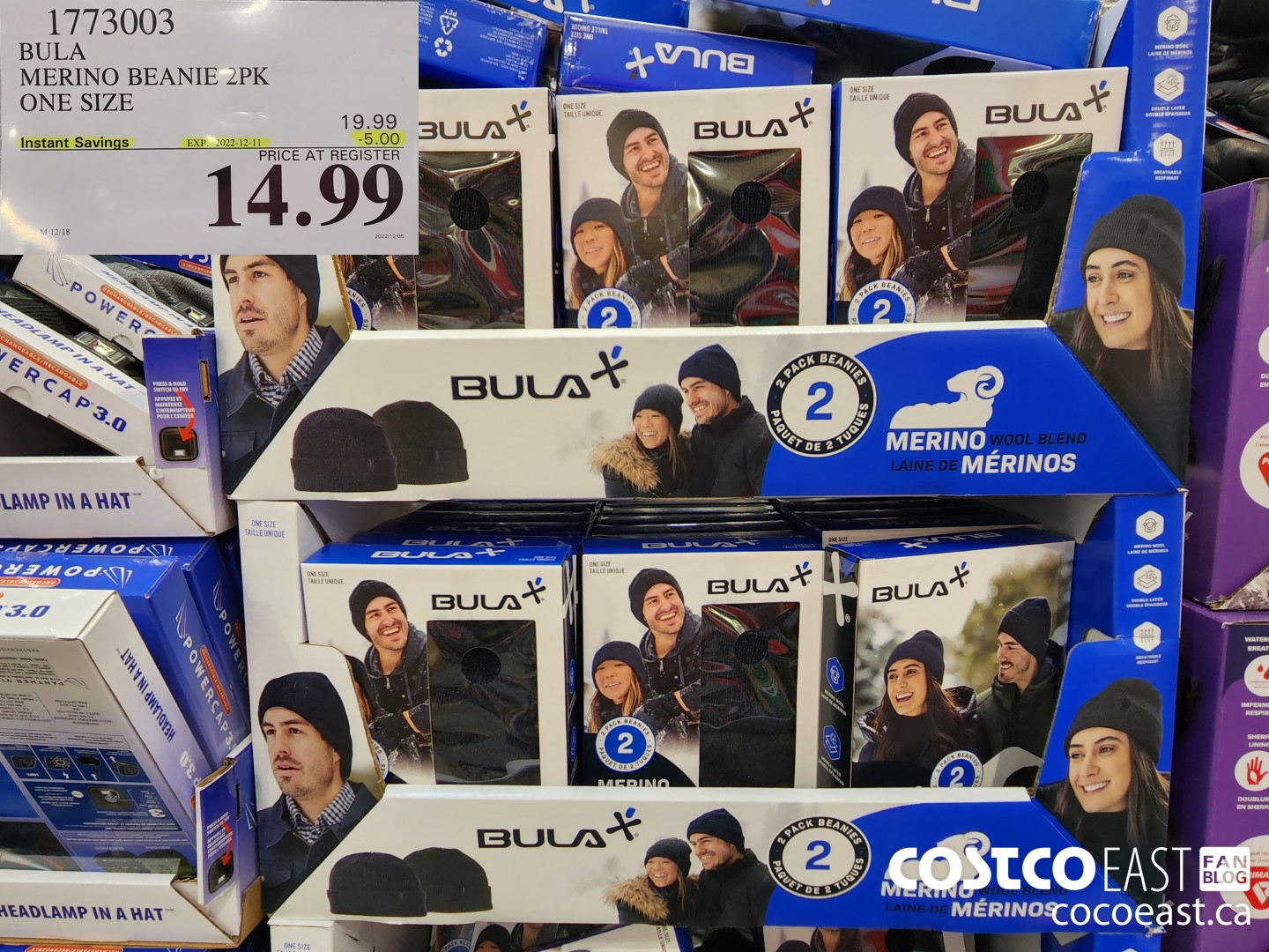 1773003 BULA MERINO BLEND BEANIE 2PK ONE SIZE ($5.00 INSTANT SAVINGS EXPIRES ON 2022-12-11) $14.99