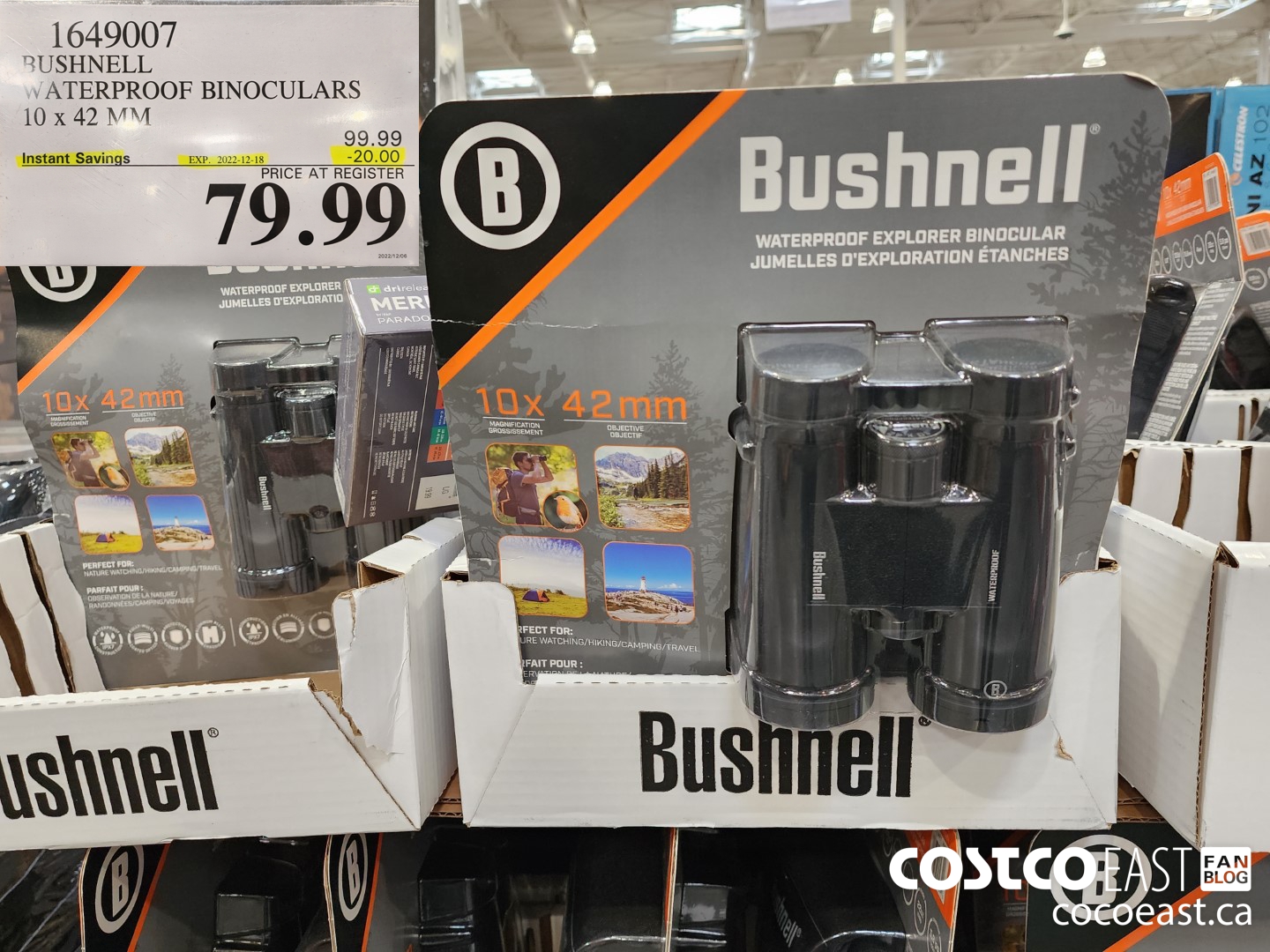 1649007 BUSHNELL WATERPROOF BINOCULARS 10 x 42 MM ($20.00 INSTANT SAVINGS EXPIRES ON 2022-12-18) $79.99