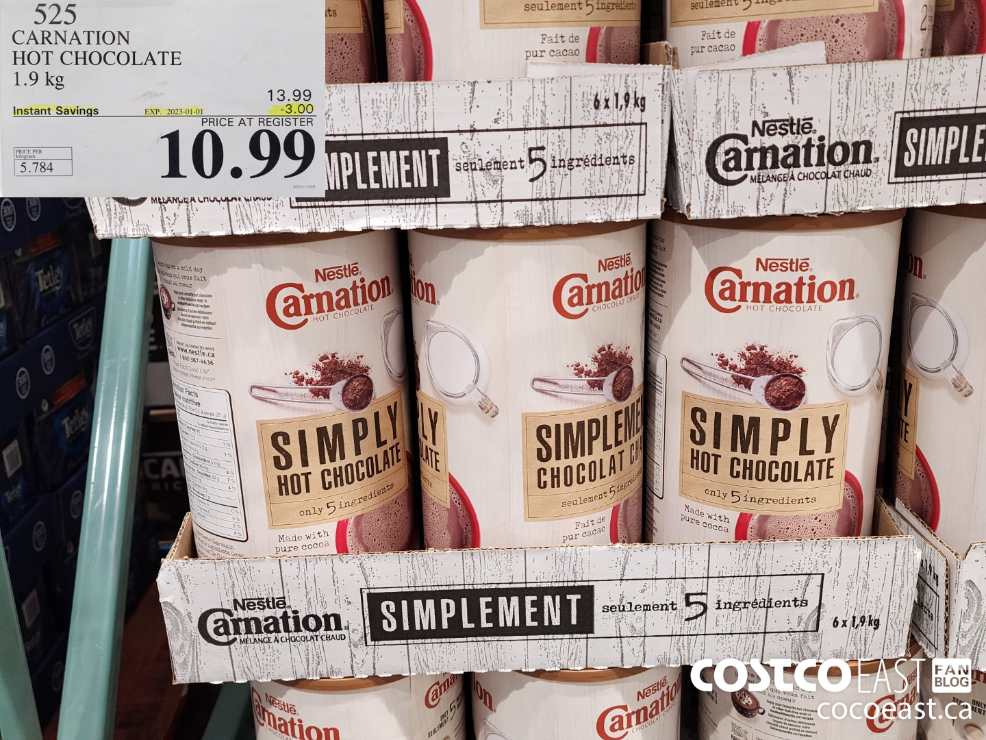 525 CARNATION CHOCOLAT CHAUD 1.9 KG ($3.00 INSTANT SAVINGS EXPIRES ON 2023-01-01) $10.99