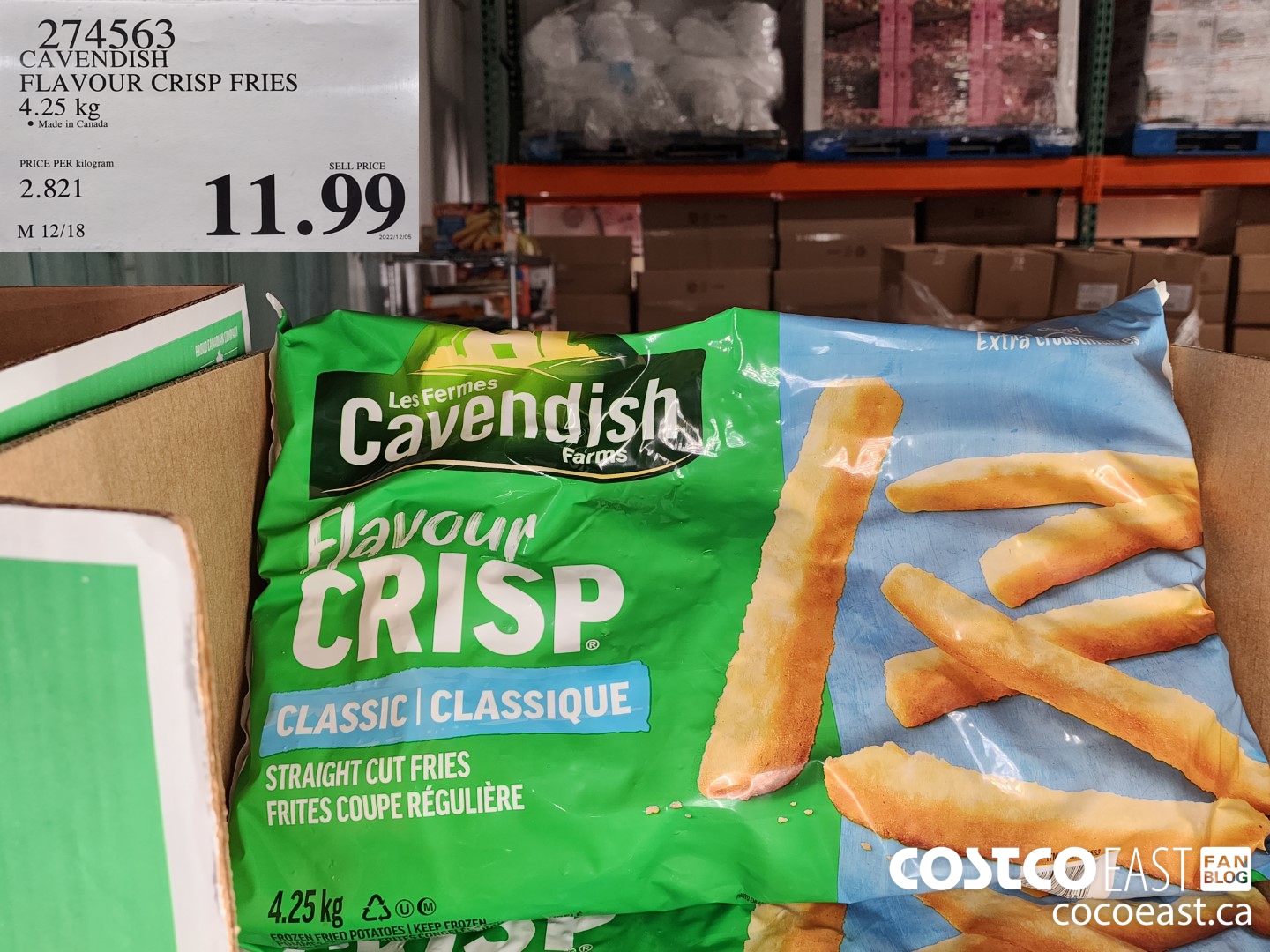 274563 CAVENDISH FLAVOUR CRISP FRIES 4.25 KG $11.99