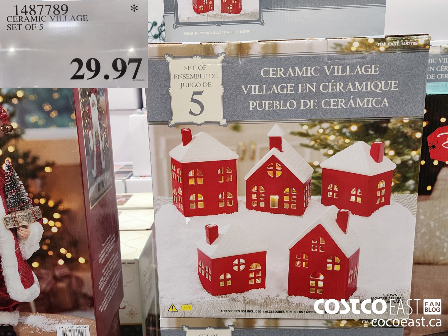 1487789 CERAMIC VILLAGE SET OF 5 $29.97