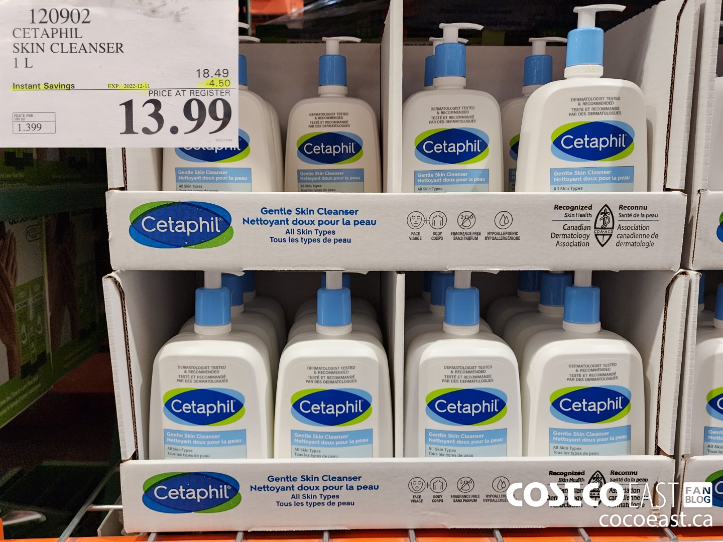 120902 CETAPHIL SKIN CLEANSER 1 L ($4.50 INSTANT SAVINGS EXPIRES ON 2022-12-11) $13.99