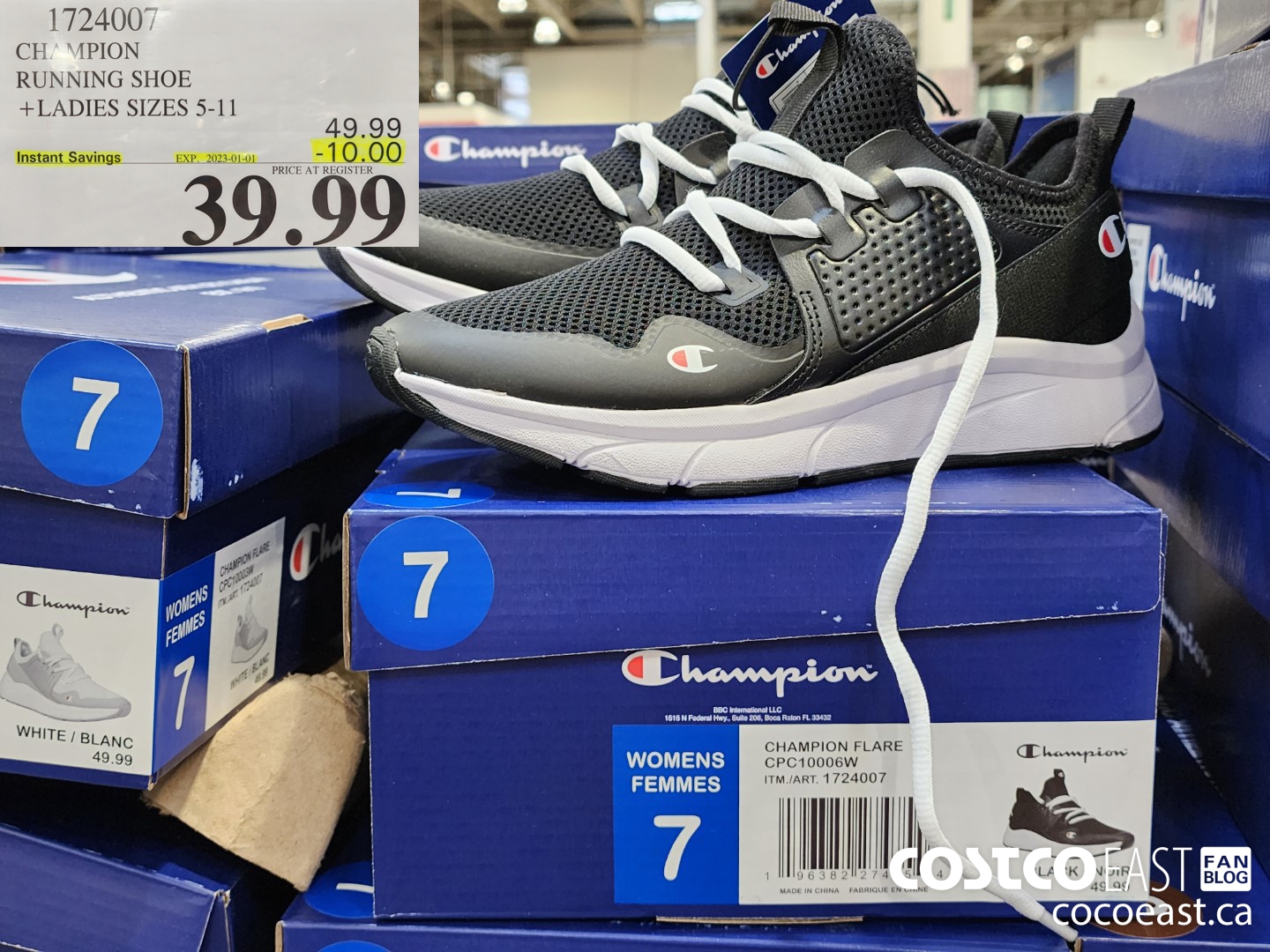 1724007 CHAMPION RUNNING SHOE +LADIES SIZES 5-11 ($10.00 INSTANT SAVINGS EXPIRES ON 2023-01-01) $39.99