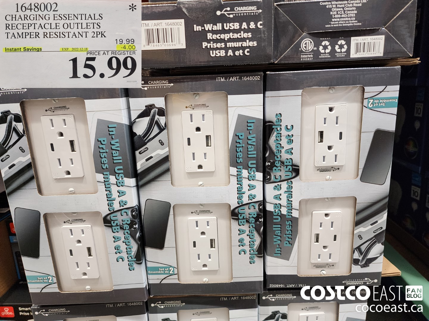 1648002 CHARGING ESSENTIALS RECEPTACLE OUTLETS TAMPER RESISTANT 2PK ($4.00 INSTANT SAVINGS EXPIRES ON 2022-12-18) $15.99
