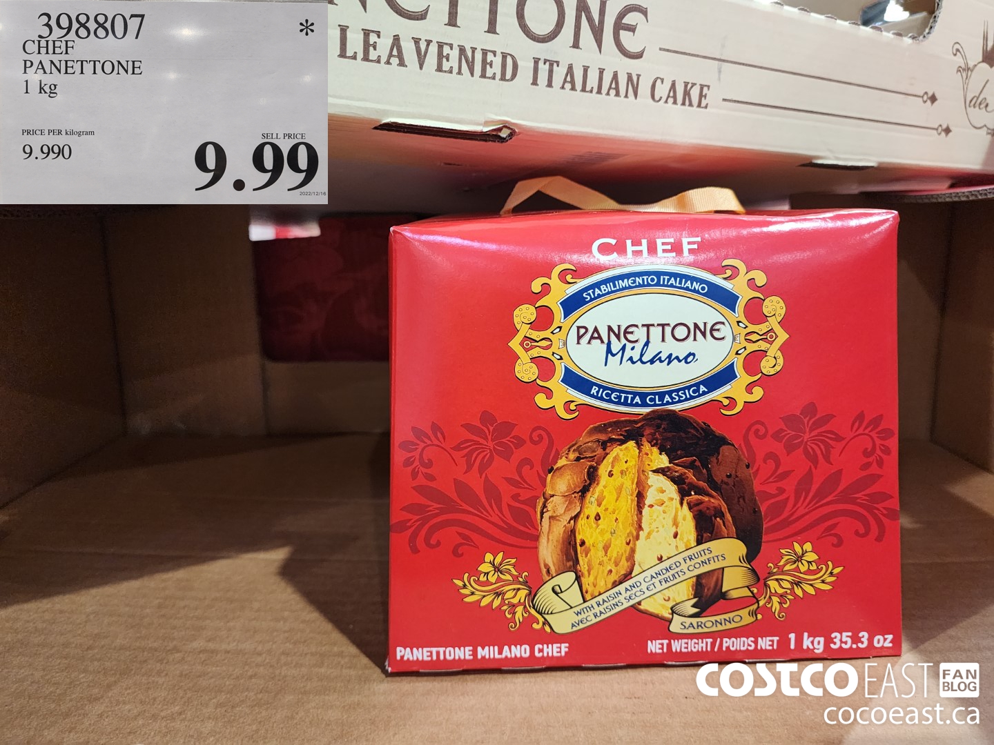 398807 CHEF PANETTONE 1 KG $9.99