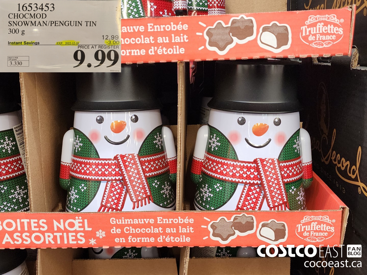 1653453 CHOCMOD SNOWMAN/PENGUIN TIN 300 g ($3.00 INSTANT SAVINGS EXPIRES ON 2022-12-18) $9.99