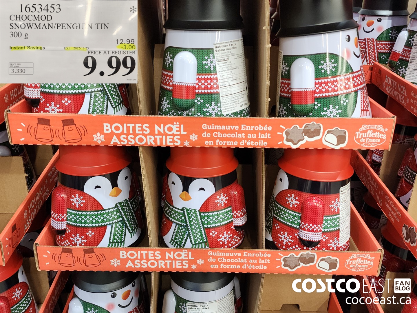 1653453 CHOCMOD SNOWMAN/PENGUIN TIN 300 g ($3.00 INSTANT SAVINGS EXPIRES ON 2022-12-25) $9.99