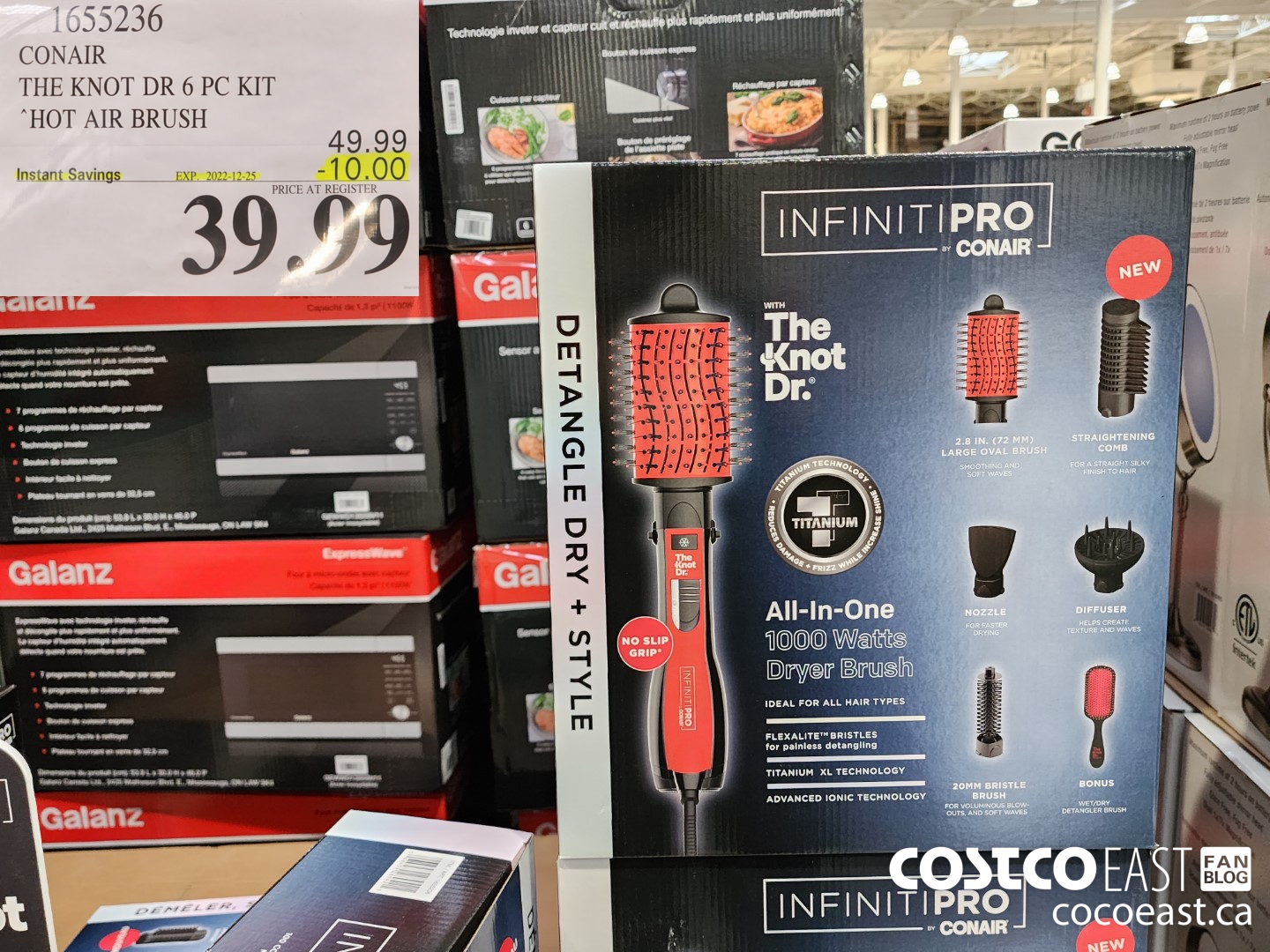 1655236 CONAIR THE KNOT DR 6 PC KIT “HOT AIR BRUSH ($10.00 INSTANT SAVINGS EXPIRES ON 2022-12-25) $39.99