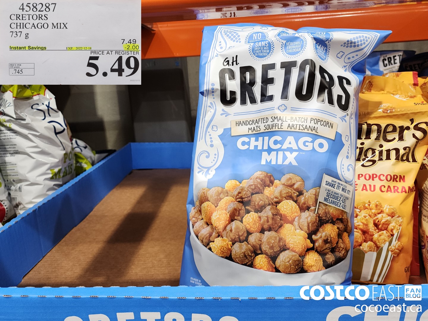 458287 CRETOR'S CHICAGO MIX 737 g ($2.00 INSTANT SAVINGS EXPIRES ON 2022-12-18) $5.49