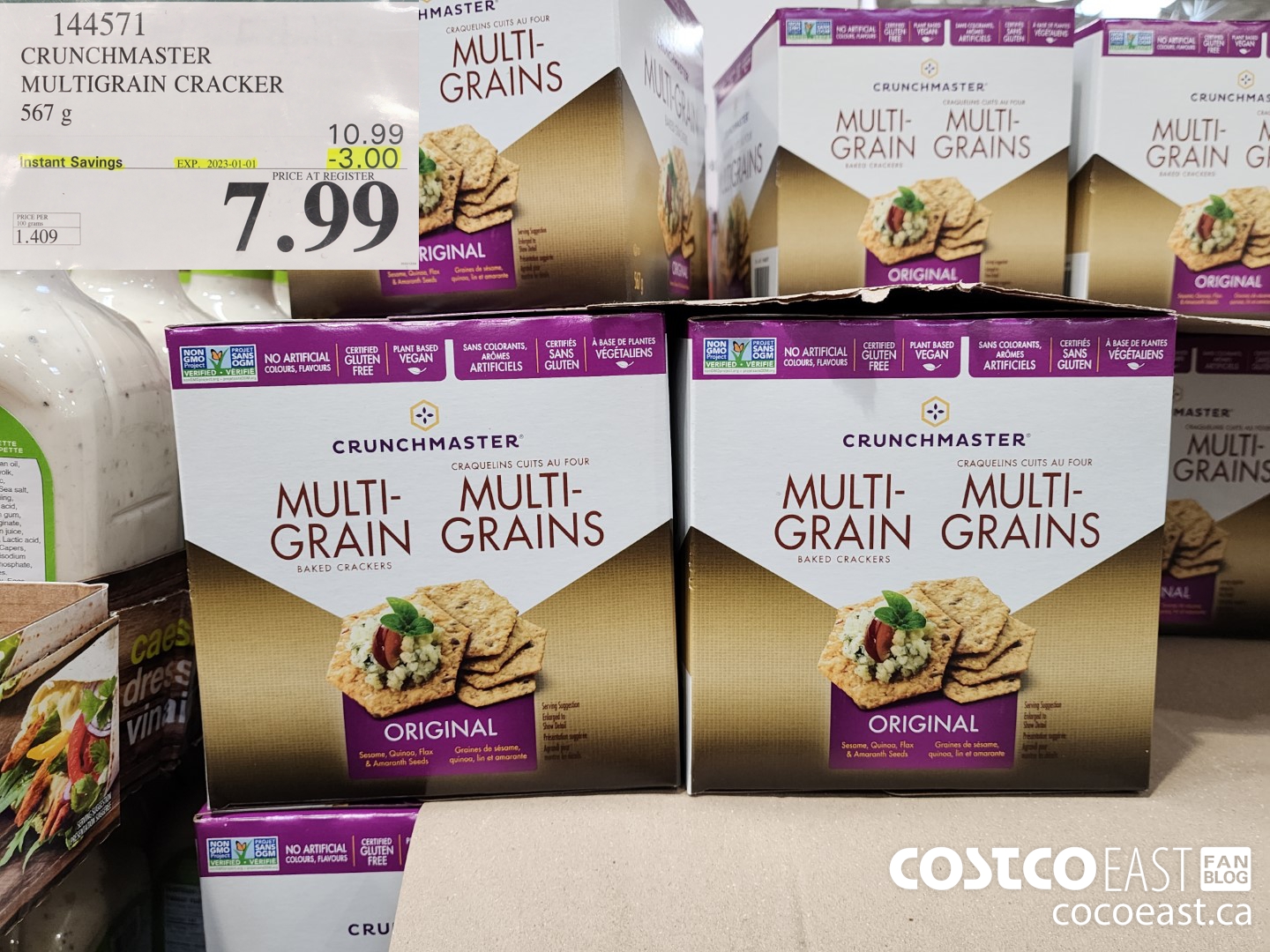 144571 CRUNCHMASTER MULTIGRAIN CRACKER 567 G ($3.00 INSTANT SAVINGS EXPIRES ON 2023-01-01) $7.99