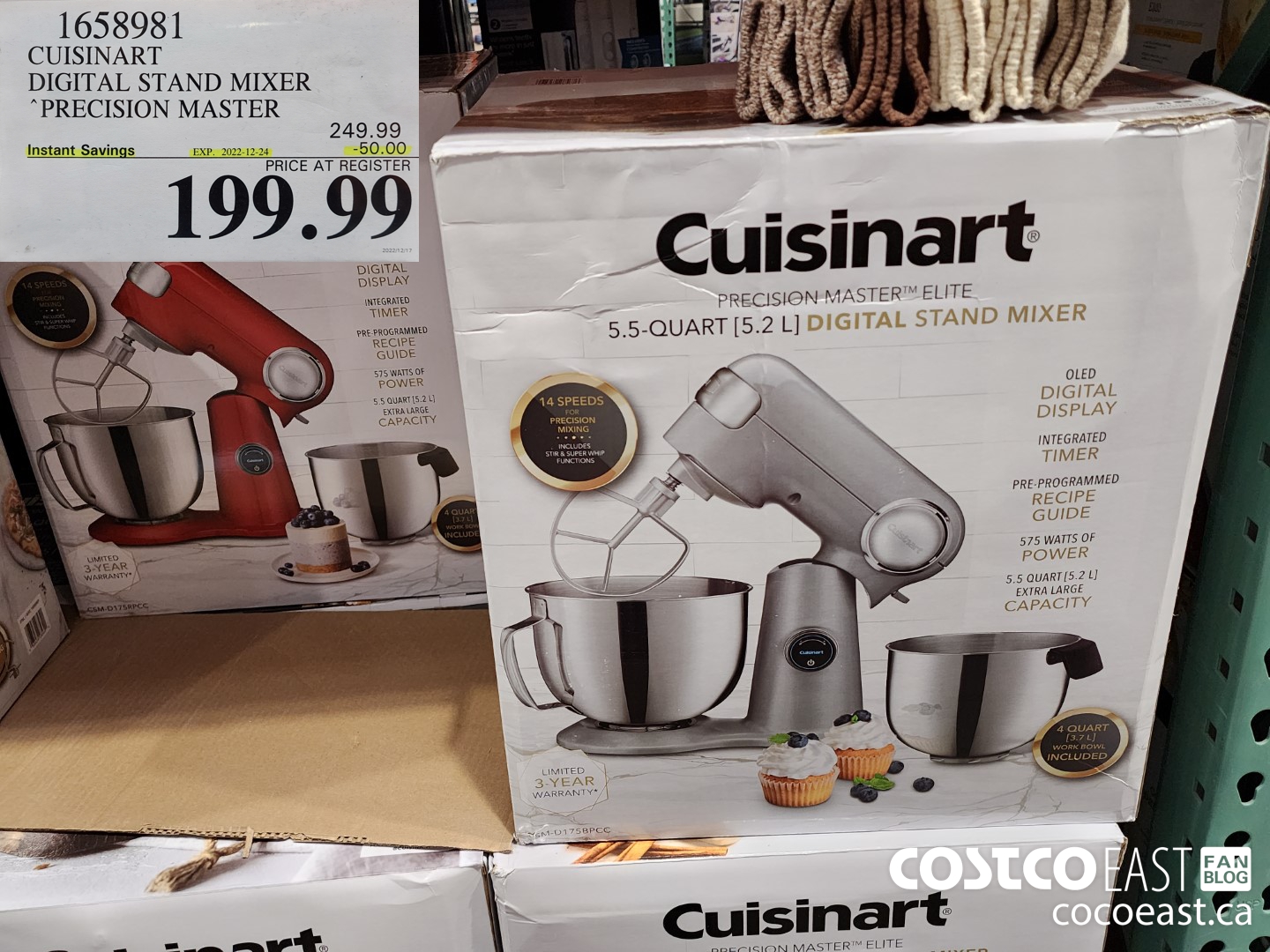 16538981 CUISINART DIGITAL STAND MIXER ‘PRECISION MASTER ($50.00 INSTANT SAVINGS EXPIRES ON 2022-12-24) $199.99