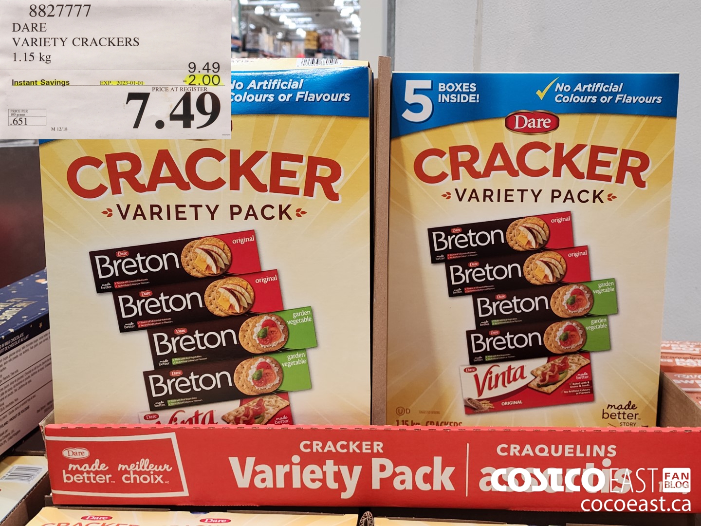 8827777 DARE VARIETY CRACKERS 1.15 kg ($2.00 INSTANT SAVINGS EXPIRES ON 2023-01-01) $7.49