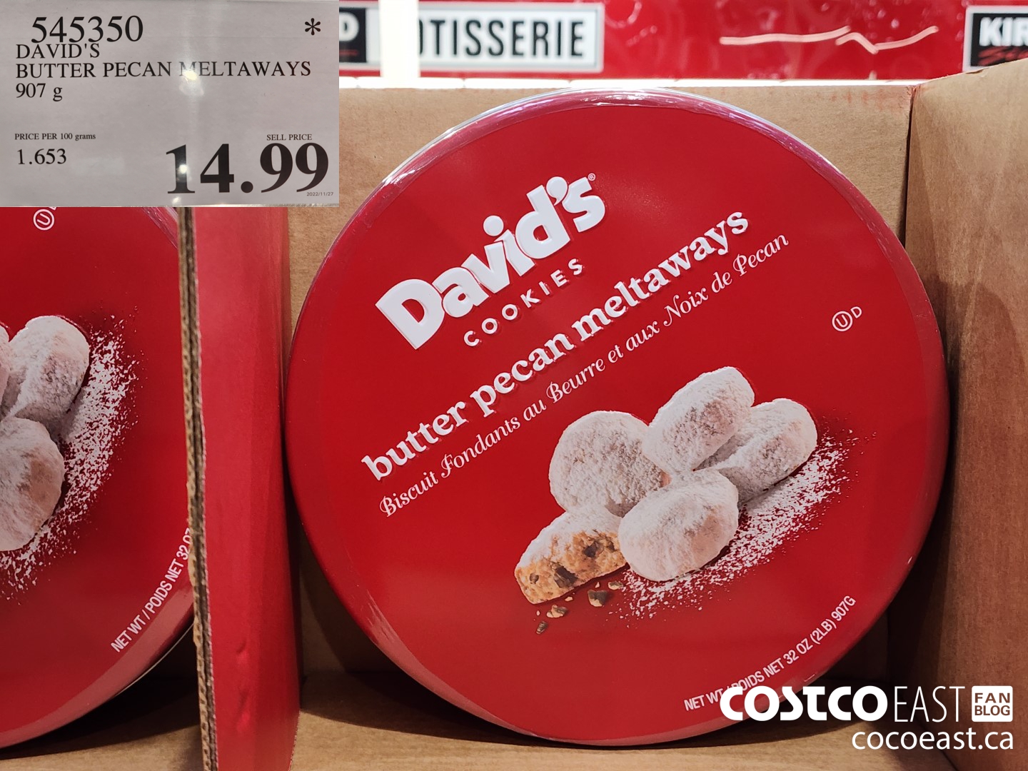 534350 DAVID'S BUTTER PECAN MELTAWAYS 907 g $14.99