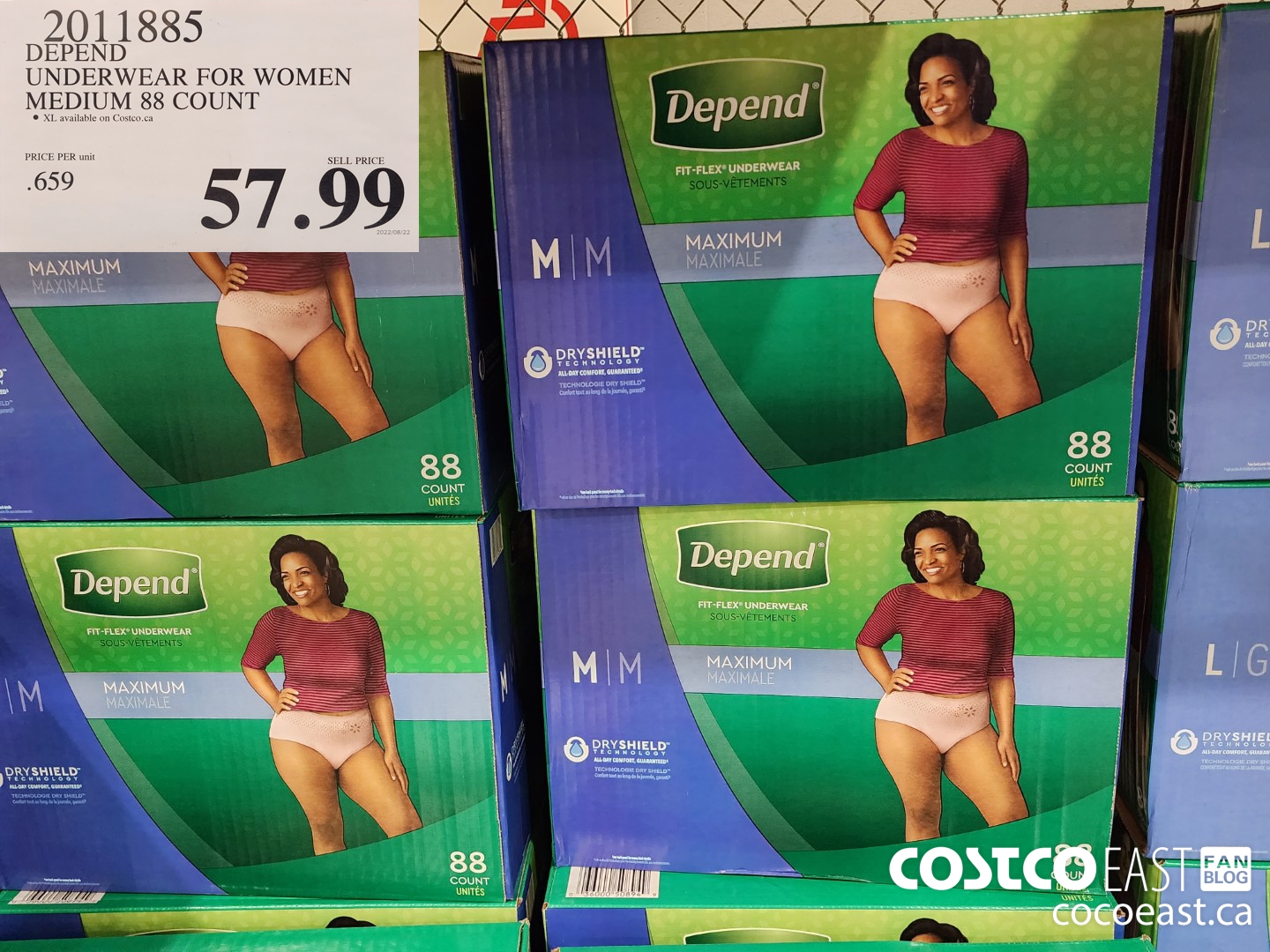 2011885 DEPEND UNDERWEAR FOR WOMEN MEDIUM 88 COUNT $57.99