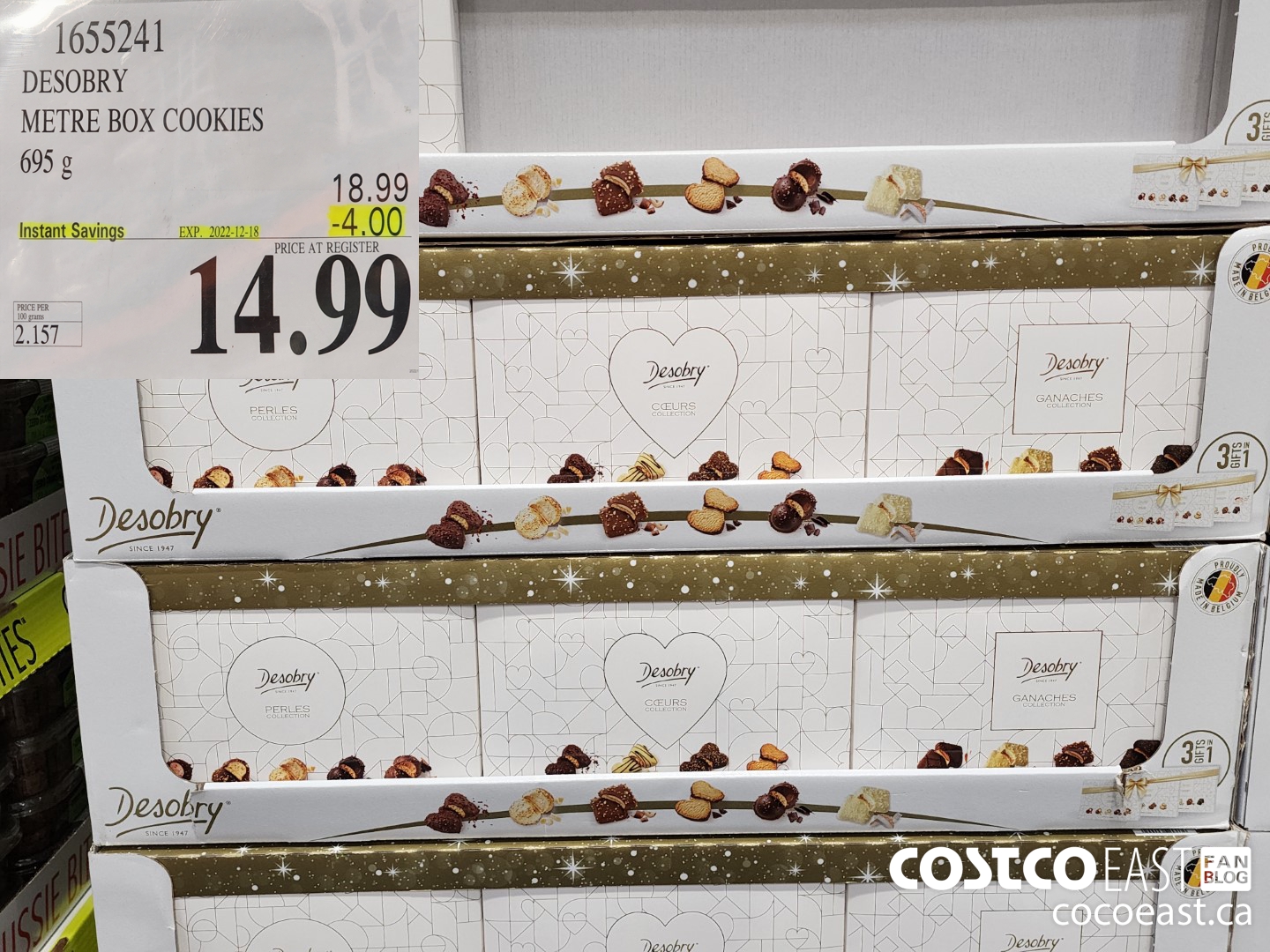 1655241 DESOBRY METRE BOX COOKIES 695 g ($4.00 INSTANT SAVINGS EXPIRES ON 2022-12-18) $14.99