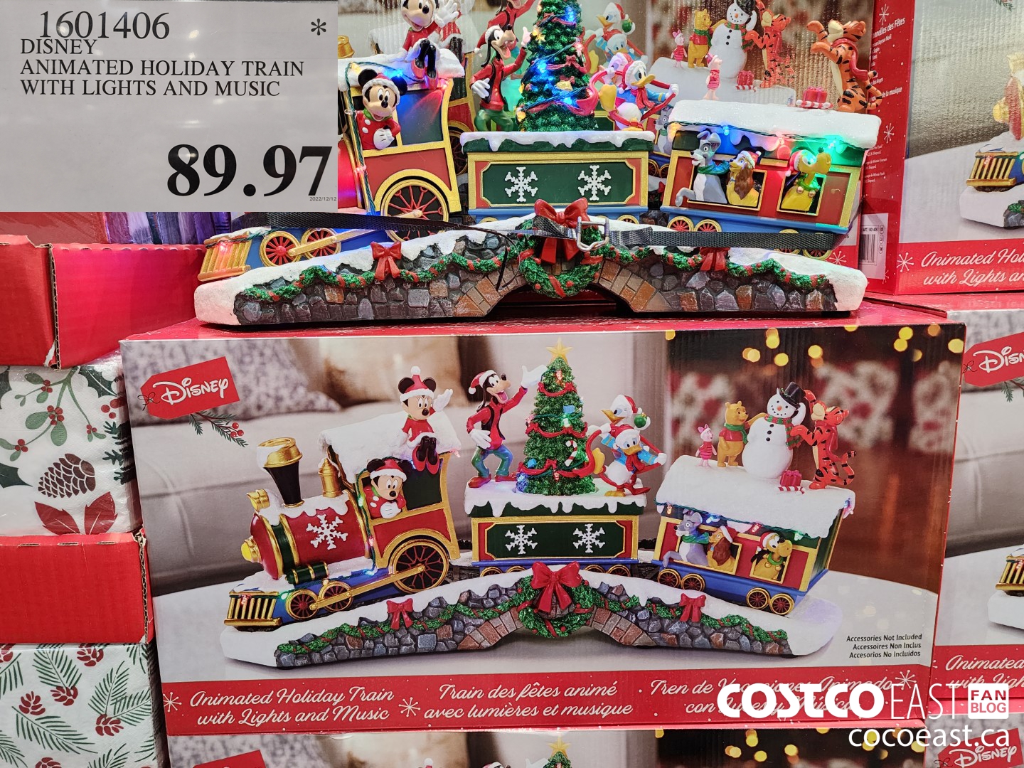 1601406 DISNEY ANIMATED HOLIDAY TRAIN WITH LIGHTS AND MUSIC $89.97