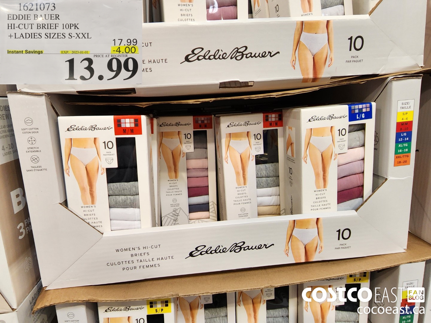 1621073 EDDIE R‘UER HI-CUT BRIEF 10PK +LADIES SIZES S-XXL ($4.00 INSTANT SAVINGS EXPIRES ON 2023-01-01) $13.99