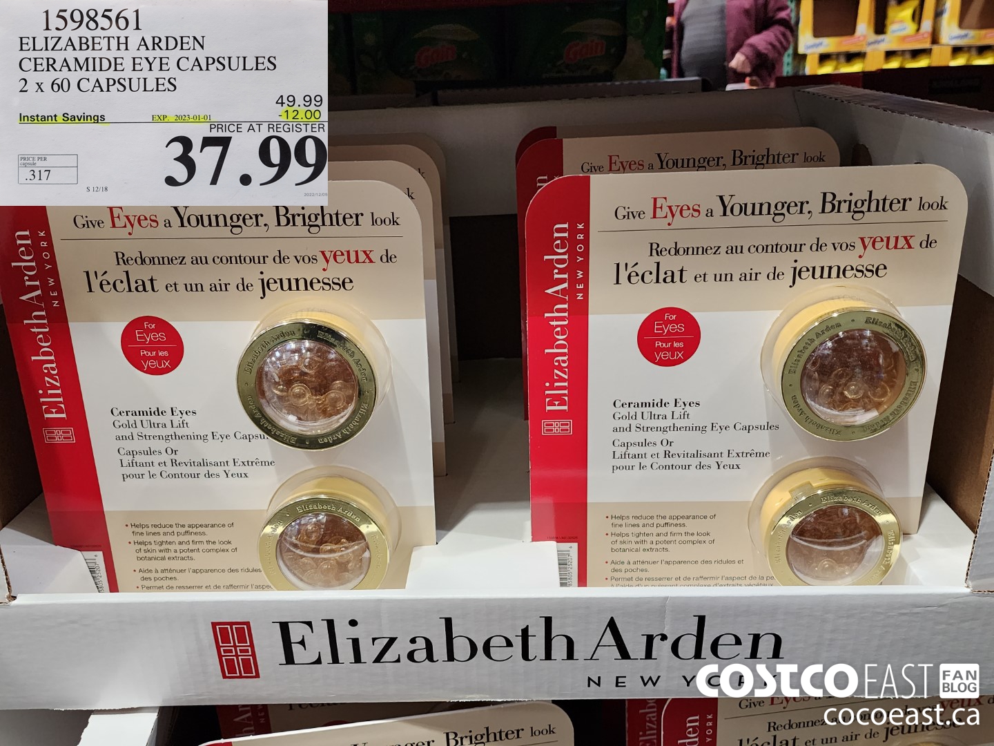 1598561 ELIZABETH ARDEN CERAMIDE EYE CAPSULES 2 x 60 CAPSULES ($12.00 INSTANT SAVINGS EXPIRES ON 2023-01-01) $37.99