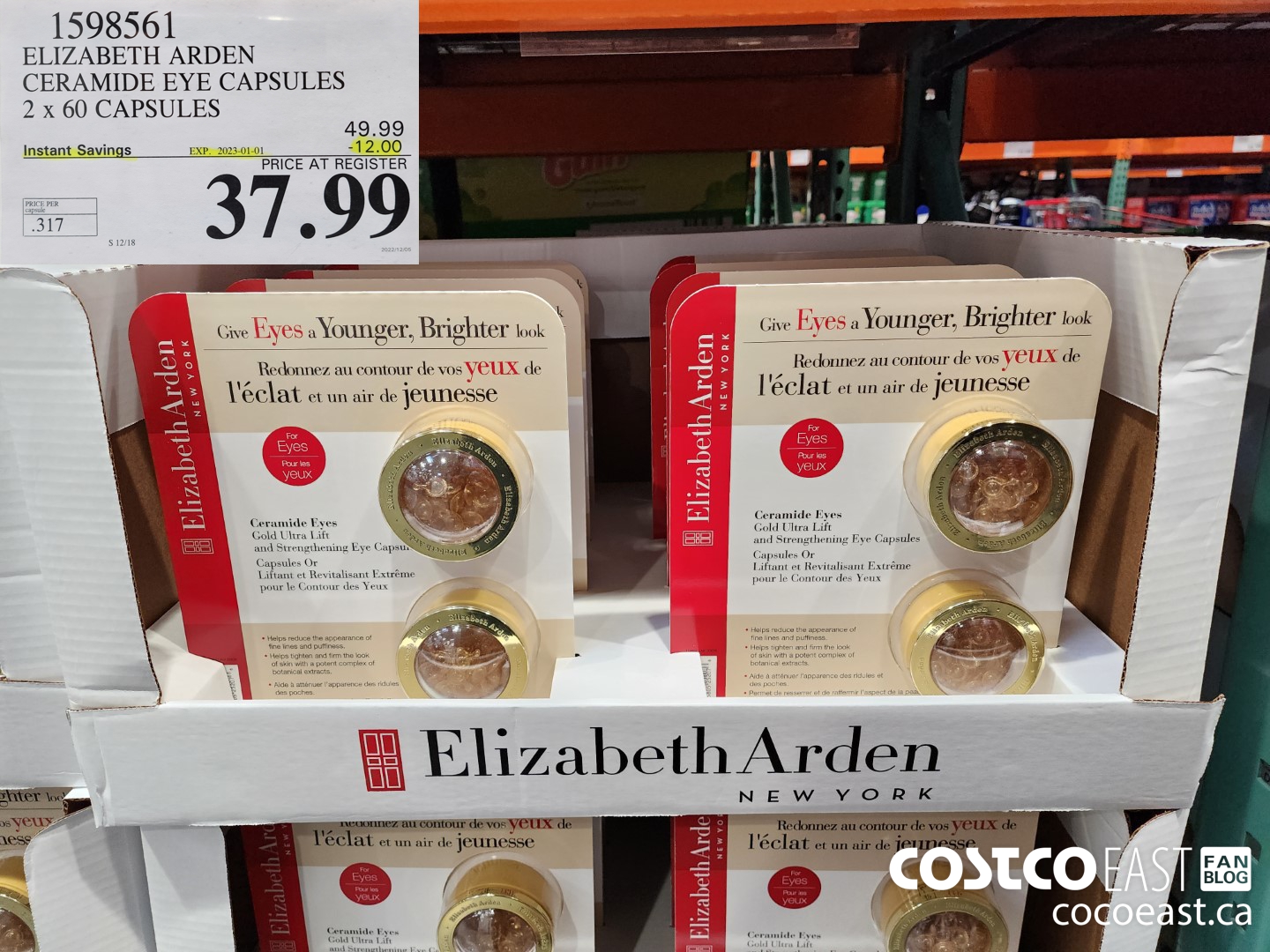 1598561 ELIZABETH ARDEN CERAMIDE EYE CAPSULES 2 x 60 CAPSULES ($12.00 INSTANT SAVINGS EXPIRES ON 2023-01-01) $37.99