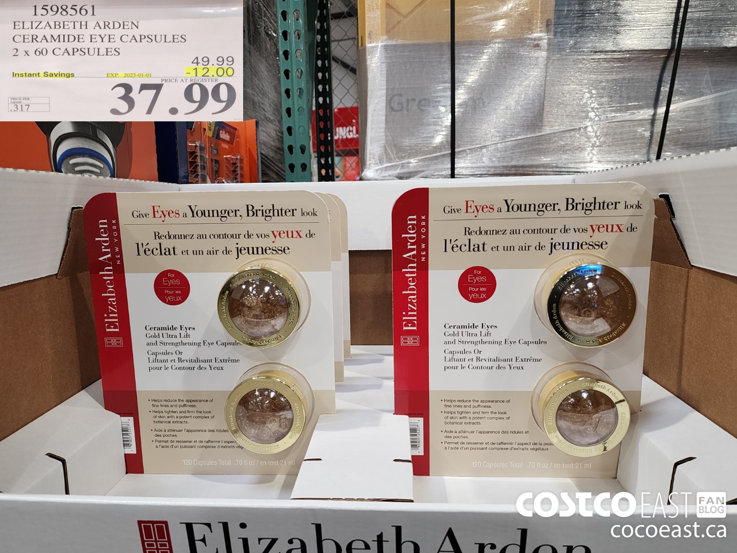 1598561 ELIZABETH ARDEN CERAMIDE EYE CAPSULES 2 x 60 CAPSULES ($12.00 INSTANT SAVINGS EXPIRES ON 2023-01-01) $37.99