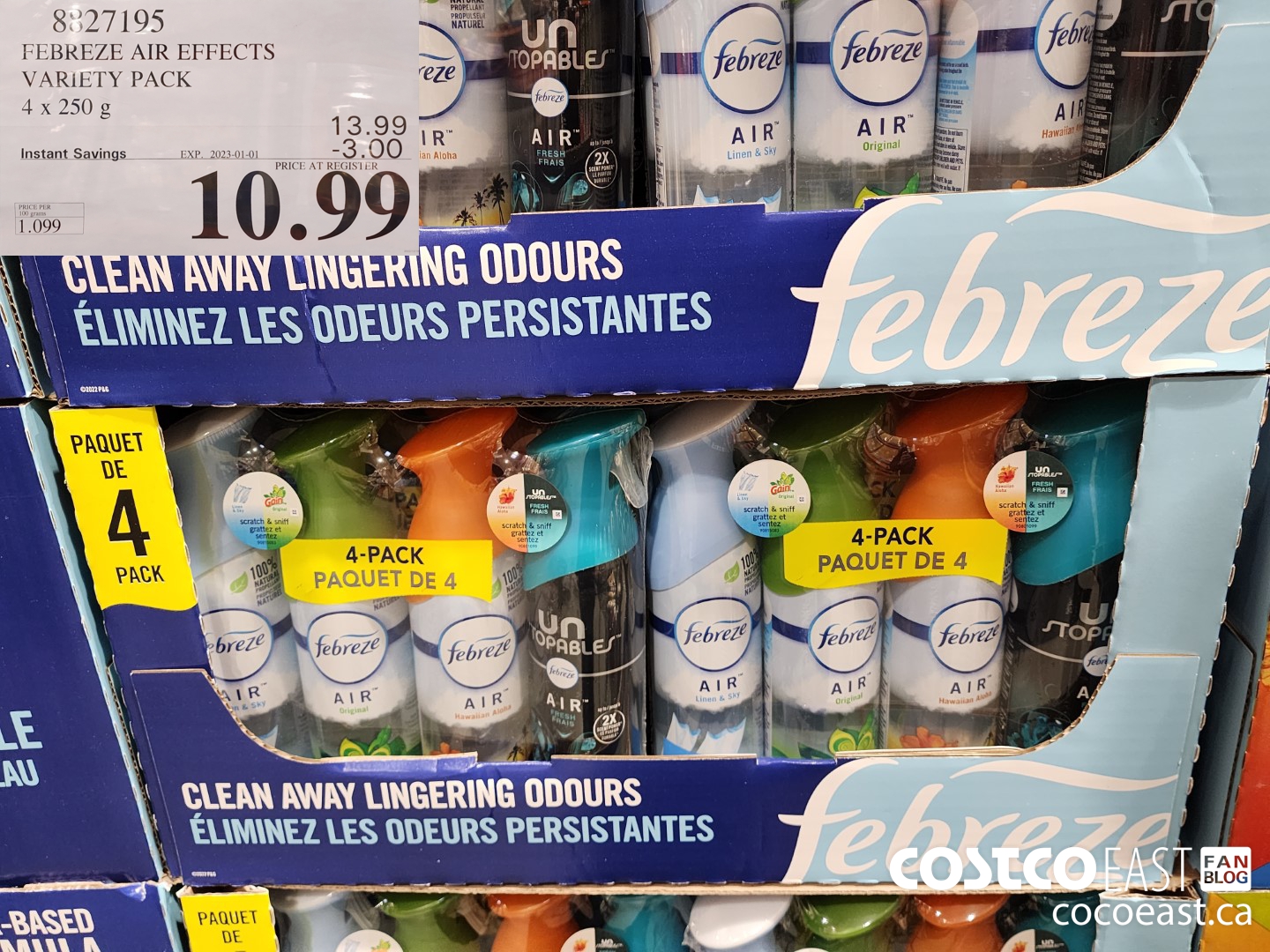 8827195 FEBREZE AIR EFFECTS VARIETY PACK 4x 250 g ($3.00 INSTANT SAVINGS EXPIRES ON 2023-01-01) $10.99