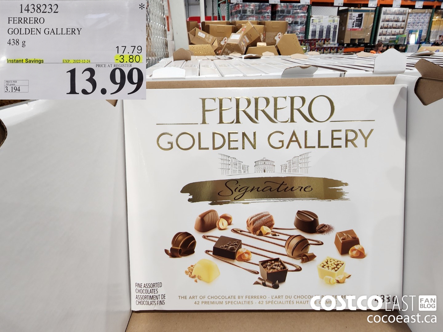 1438232 FERRERO GOLDEN GALLERY 438 g ($3.80 INSTANT SAVINGS EXPIRES ON 2022-12-24) $13.99