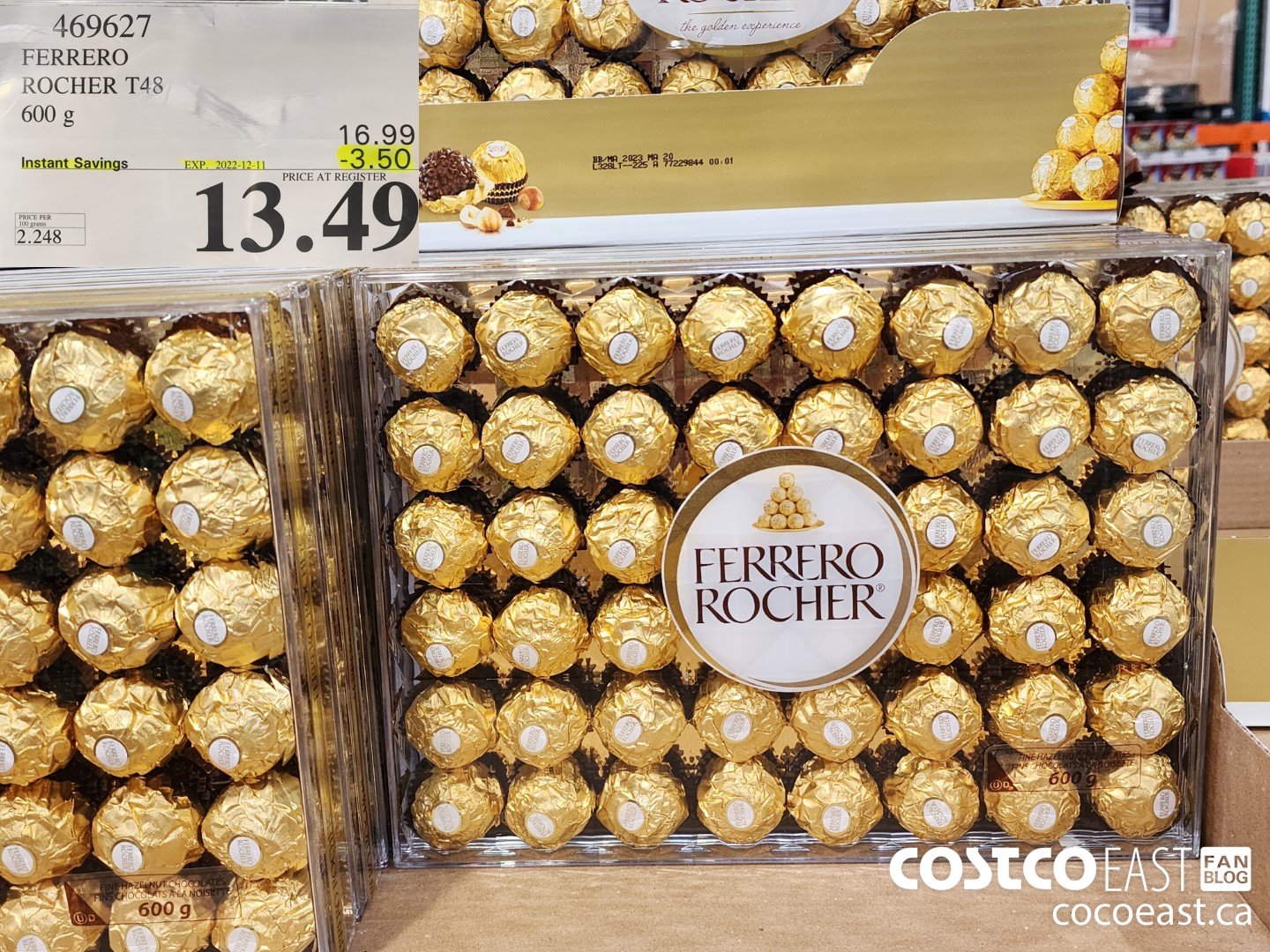 469627 FERRERO ROCHER T48 600 G ($3.50 INSTANT SAVINGS EXPIRES ON 2022-12-11) $13.49
