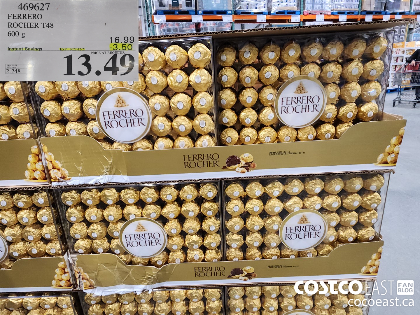 469627 FERRERO ROCHER T48 600 G ($3.50 INSTANT SAVINGS EXPIRES ON 2022-12-21) $13.49