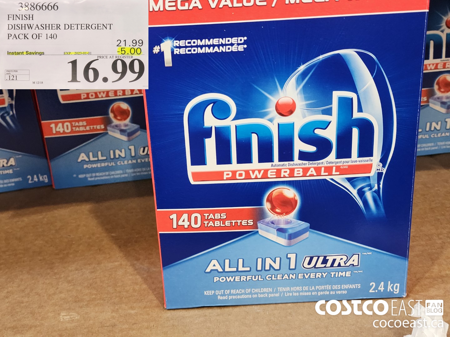 3886666 FINISH DISHWASHER DETERGENT PACK OF 140 ($5.00 INSTANT SAVINGS EXPIRES ON 2023-01-01) $16.99