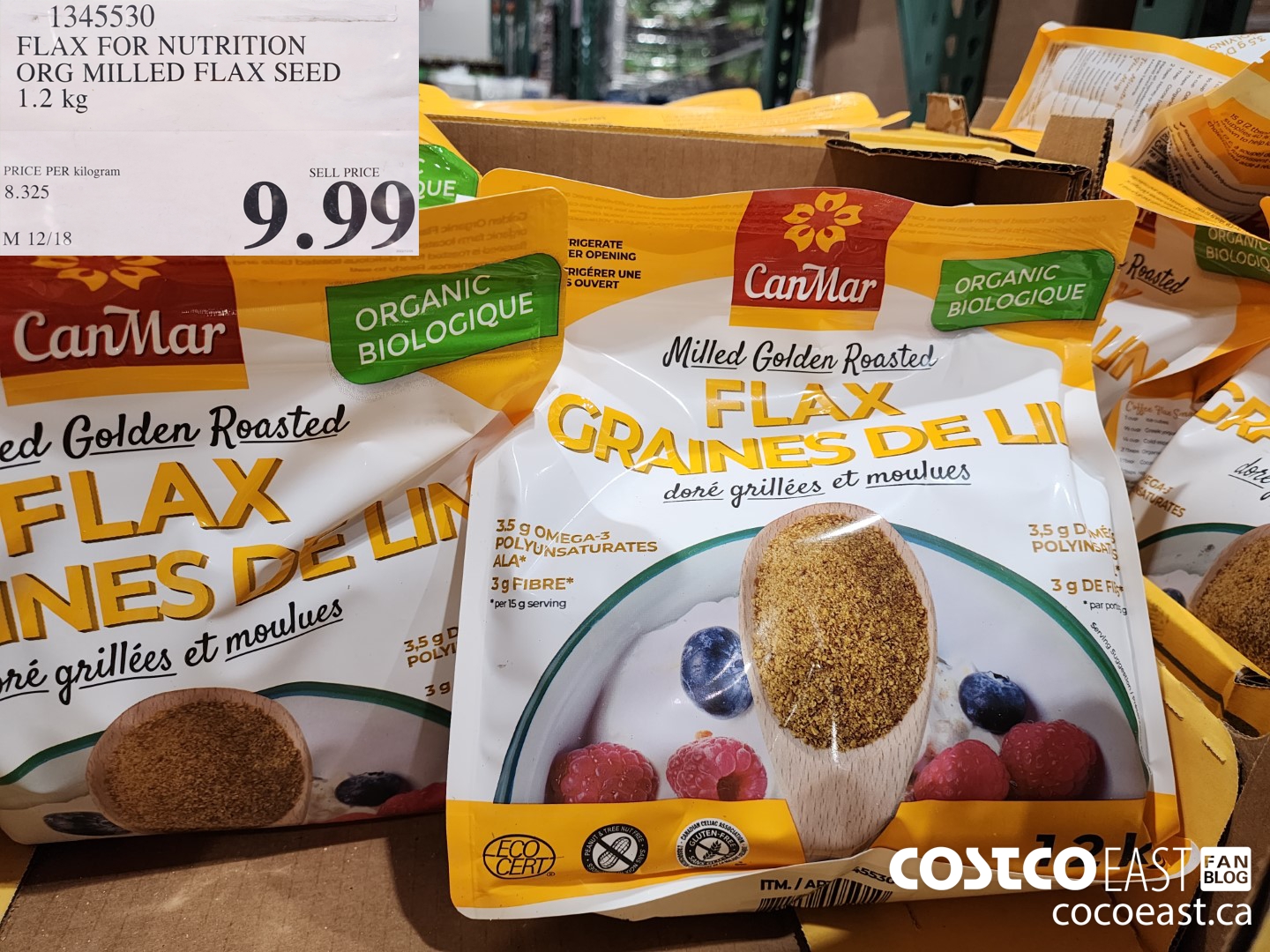 1345530 FLAX FOR NUTRITION ORG MILLED FLAX SEED 1.2 KG $9.99