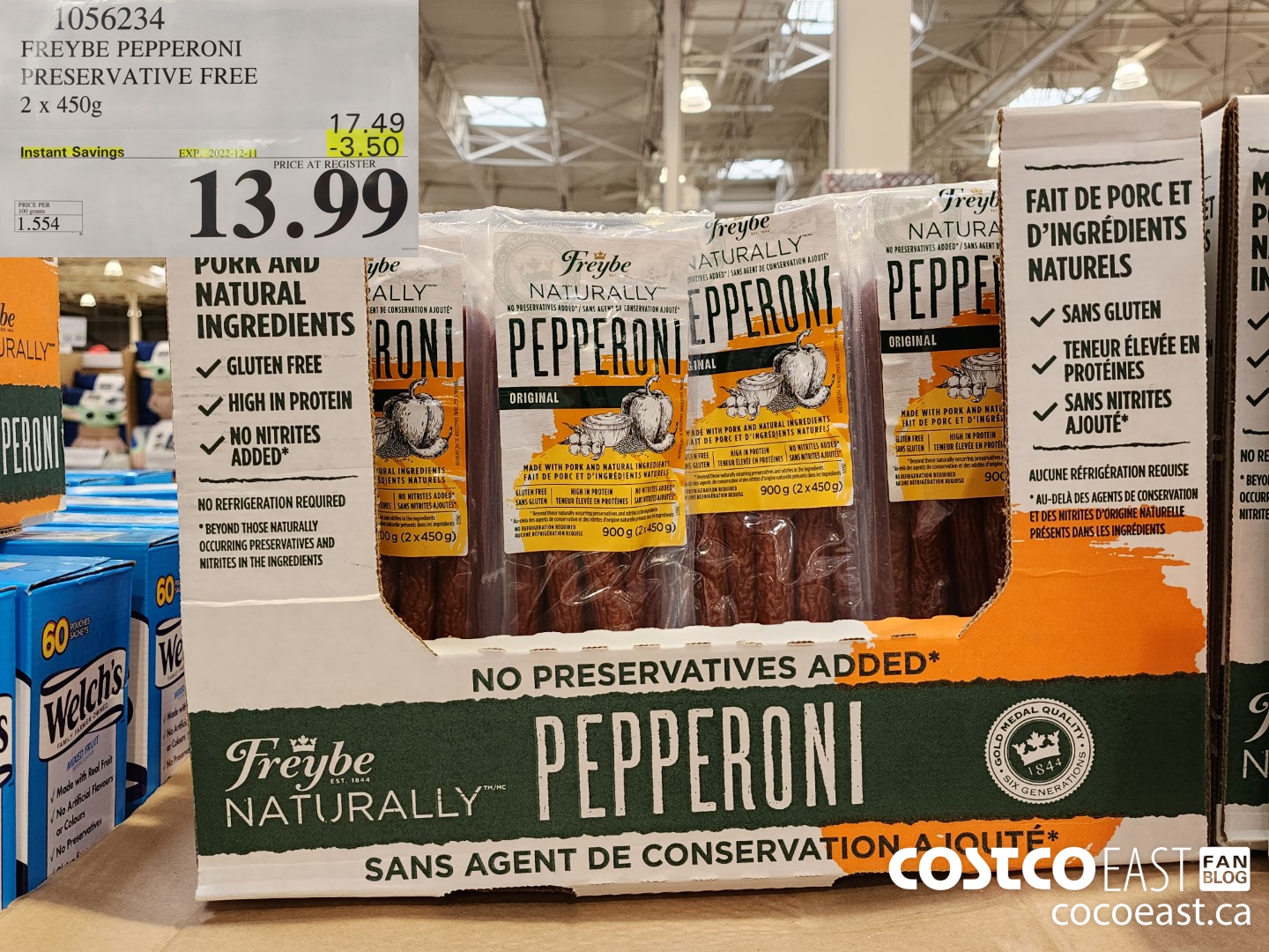 1056234 FREYBE PEPPERONI PRESERVATIVE FREE 2 X 450G ($3.50 INSTANT SAVINGS EXPIRES ON 2022-12-11) $13.99
