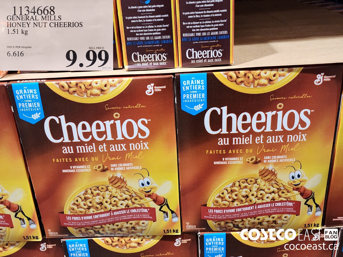 1134668 GENERAL MILLS HONEY NUT CHEERIOS 1.51 kg $9.99