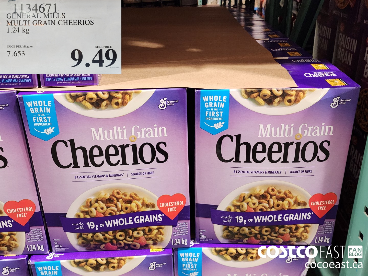 1134671 GENERAL MILLS MULTI-GRAIN CHEERIOS 1.24 KG $9.49
