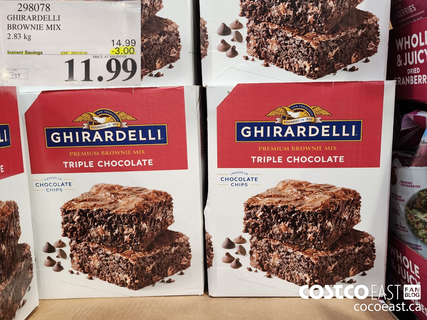 298078 GHIRARDELLI MELANGE A BROWNIES 2.83 KG ($3.00 INSTANT SAVINGS EXPIRES ON 2023-01-01) $11.99