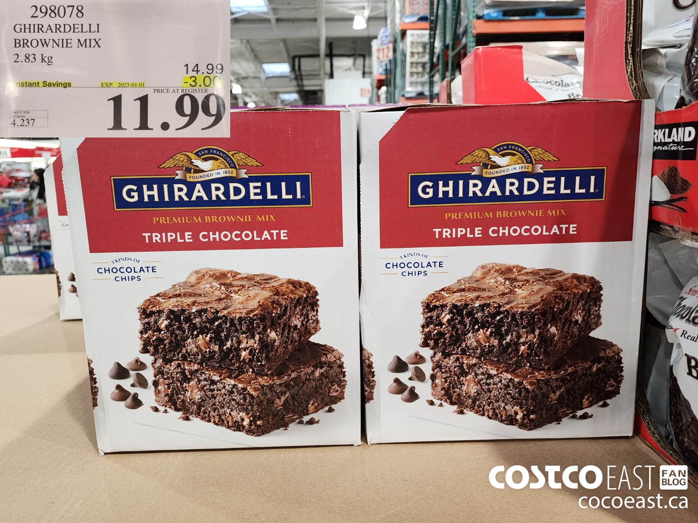298078 GHIRARDELLI MELANGE A BROWNIES 2.83 KG ($3.00 INSTANT SAVINGS EXPIRES ON 2023-01-01) $11.99