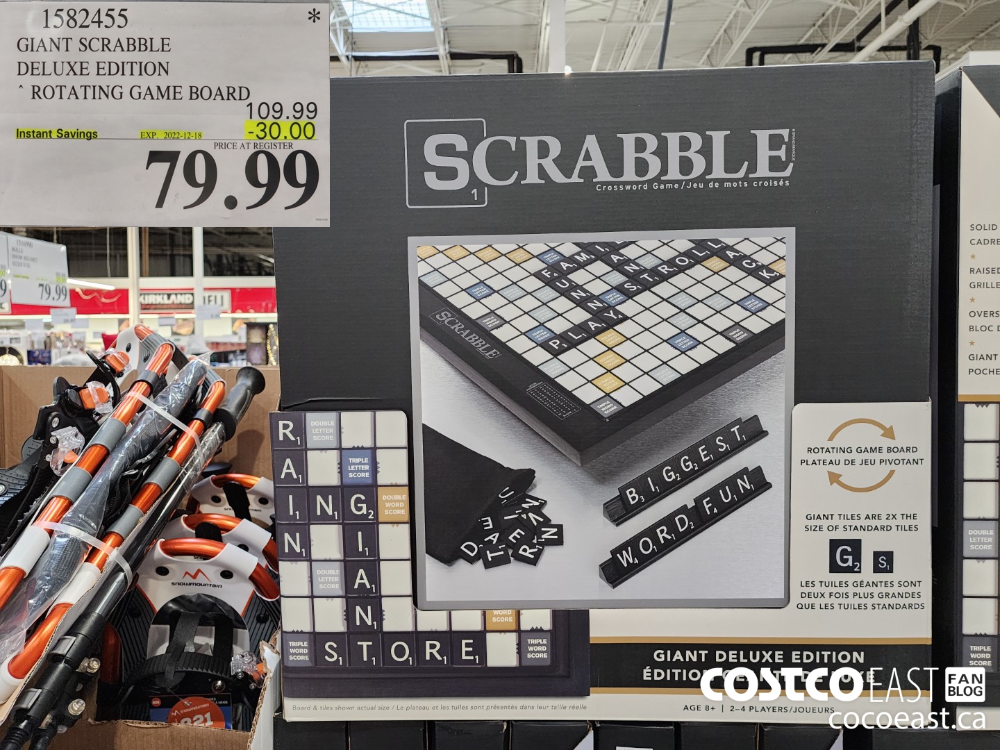 1582455 GIANT SCRABBLE DELUXE EDITION ROTATING GAME BOARD ($30.00 INSTANT SAVINGS EXPIRES ON 2022-12-18) $79.99