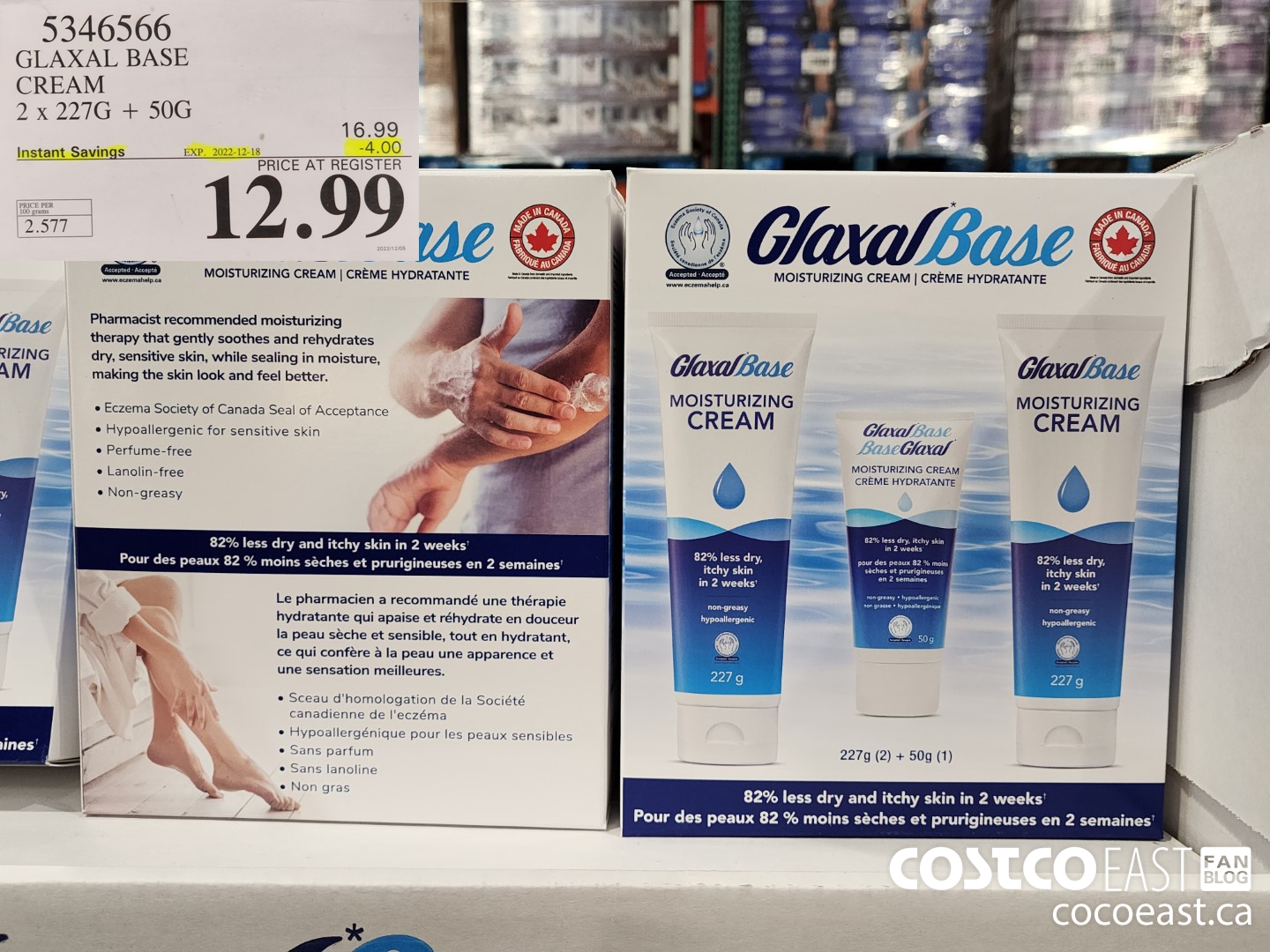 5346566 GLAXAL BASE CREAM 2 x 227G + 50G ($4.00 INSTANT SAVINGS EXPIRES ON 2022-12-18) $12.99