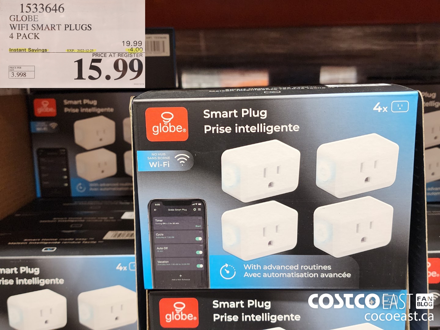 1533646 GLOBE WIFI SMART PLUGS 4 PACK ($4.00 INSTANT SAVINGS EXPIRES ON 2022-12-25) $15.99