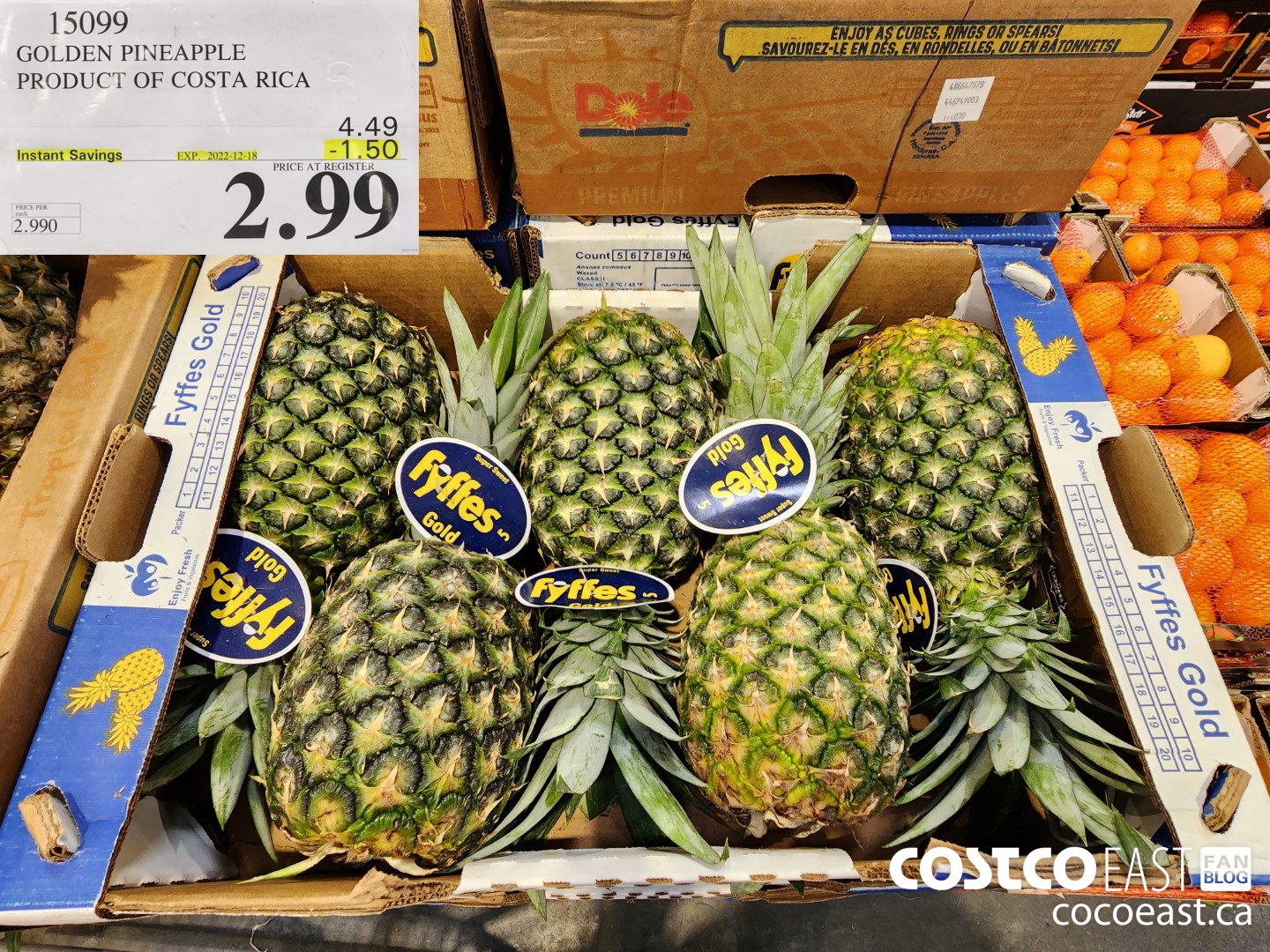 15099 GOLDEN PINEAPPLE PRODUCT OF COSTA RICA ($1.50 INSTANT SAVINGS EXPIRES ON 2022-12-18) $2.99