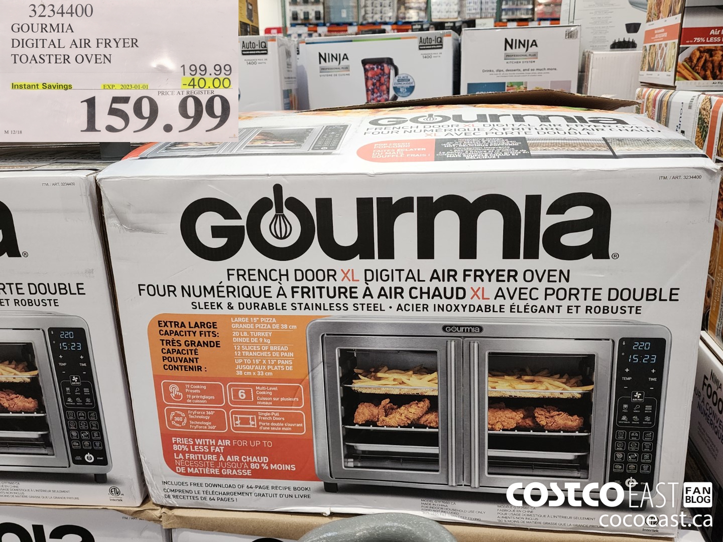 3234400 GOURMIA FRENCH DOOR TOASTER OVEN  ($40.00 INSTANT SAVINGS EXPIRES ON 2023-01-01) $159.99