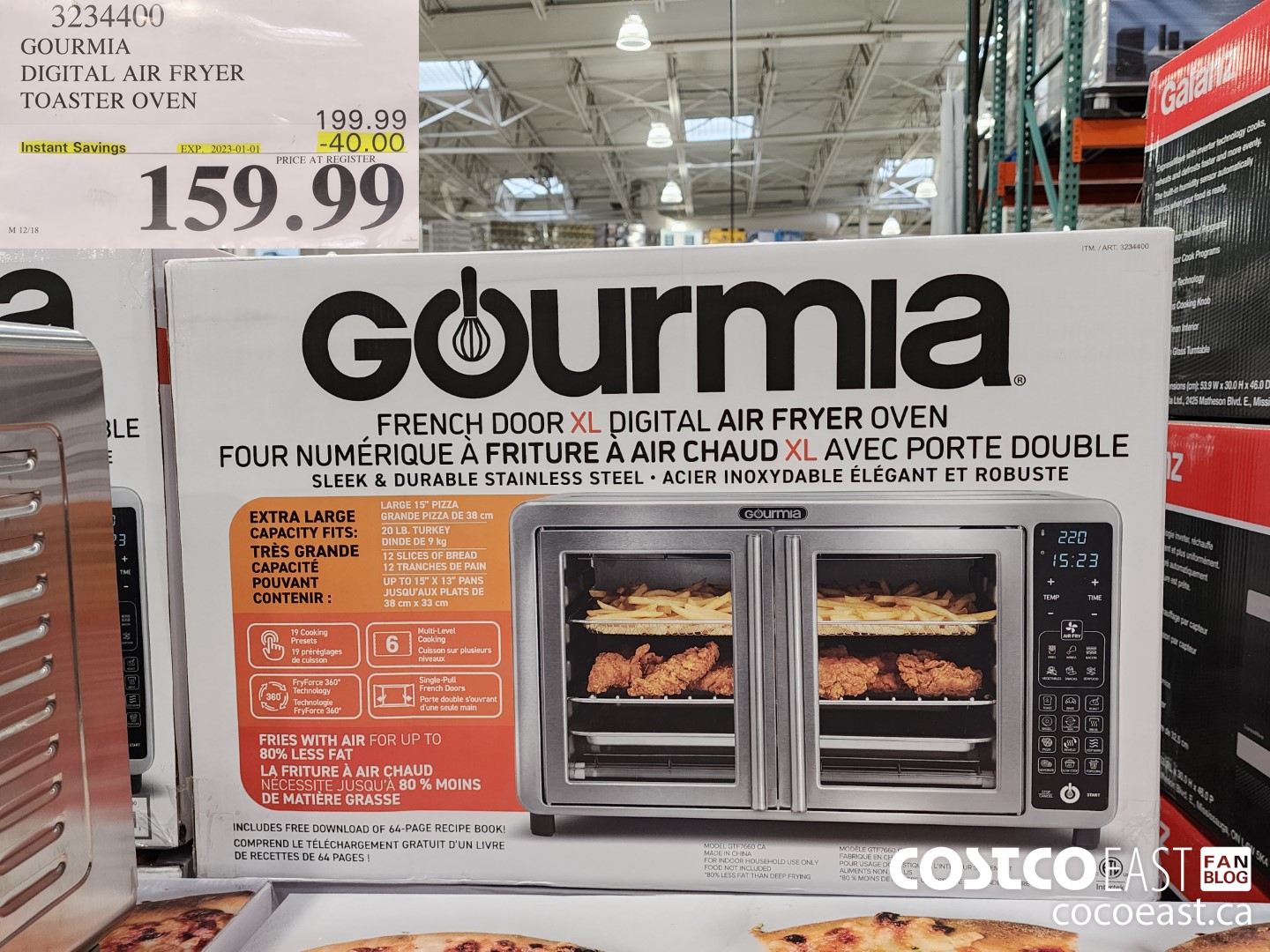 3234400 GOURMIA FRENCH DOOR TOASTER OVEN  ($40.00 INSTANT SAVINGS EXPIRES ON 2023-01-01) $159.99