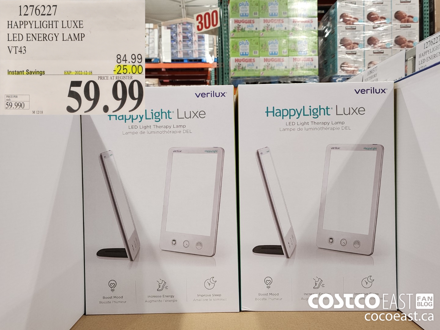 1276227 HAPPYLIGHT LUXE LED ENERGY LAMP VT43 ($25.00 INSTANT SAVINGS EXPIRES ON 2022-12-18) $59.99