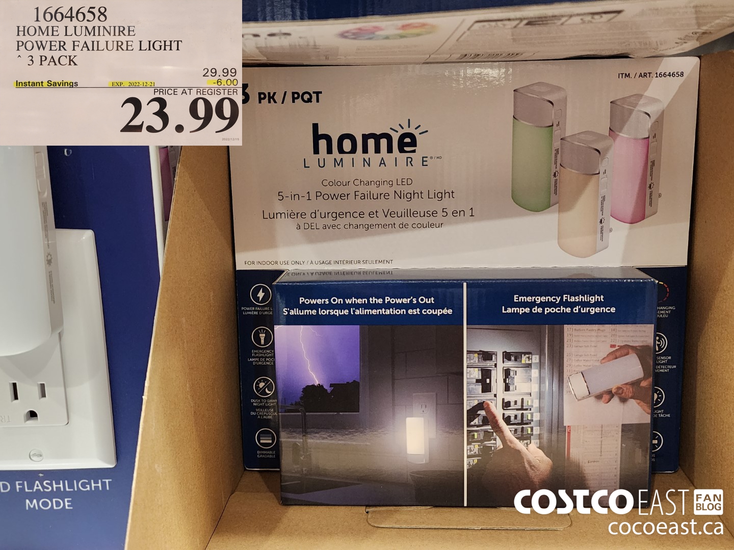 1664658 HOME LUMINIRE POWER FAILURE LIGHT ~ 3 PACK ($6.00 INSTANT SAVINGS EXPIRES ON 2022-12-21) $23.99