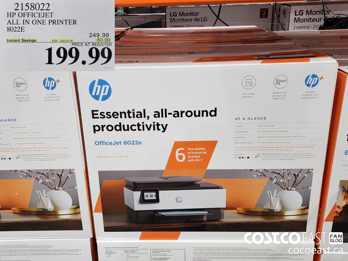 2158022 HP CFFICEJET ALL IN ONE PRINTER 8022E ($50.00 INSTANT SAVINGS EXPIRES ON 2023-01-05) $199.99